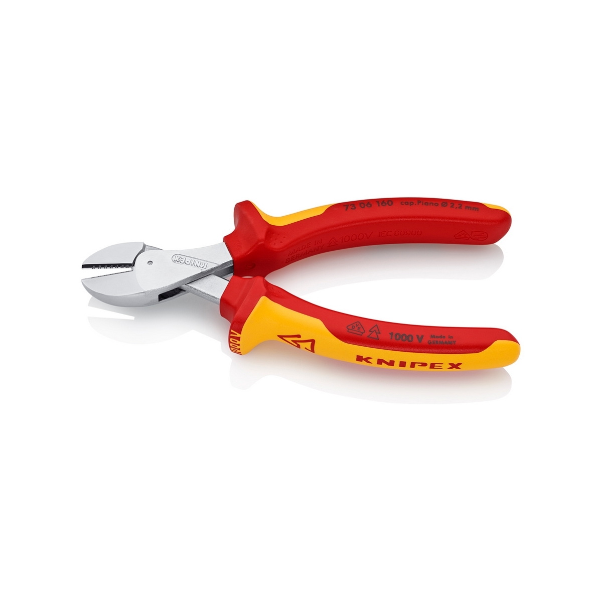 KNIPEX 73 06 160 คีมตัดปากเฉียง รุ่น X-Cut ด้าม VDE 160mm