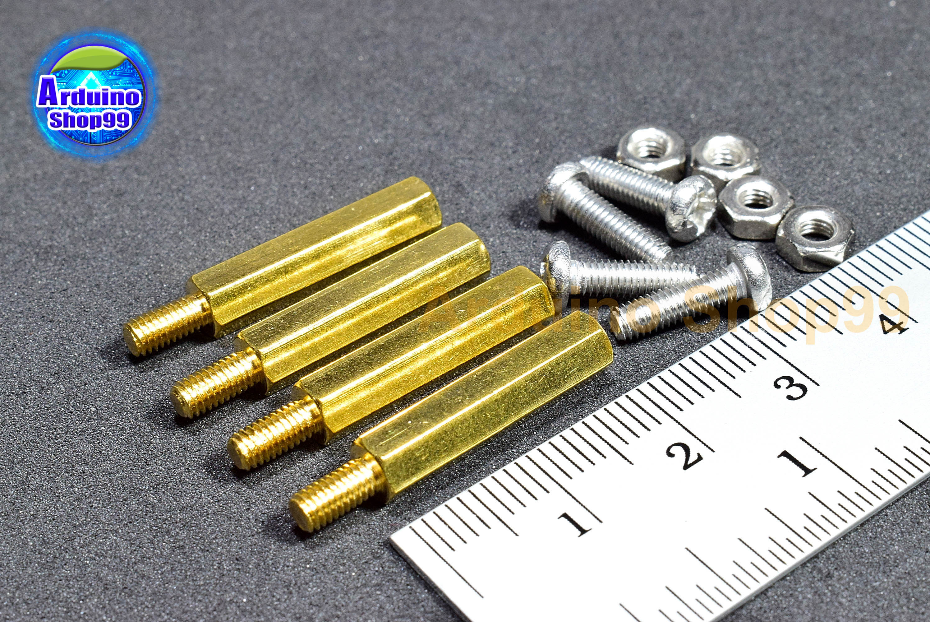 M3*20 single-pass hexagonal Copper column( 1 ชุด 4 ตัว )+น๊อตหัวกลม 4 ตัว
