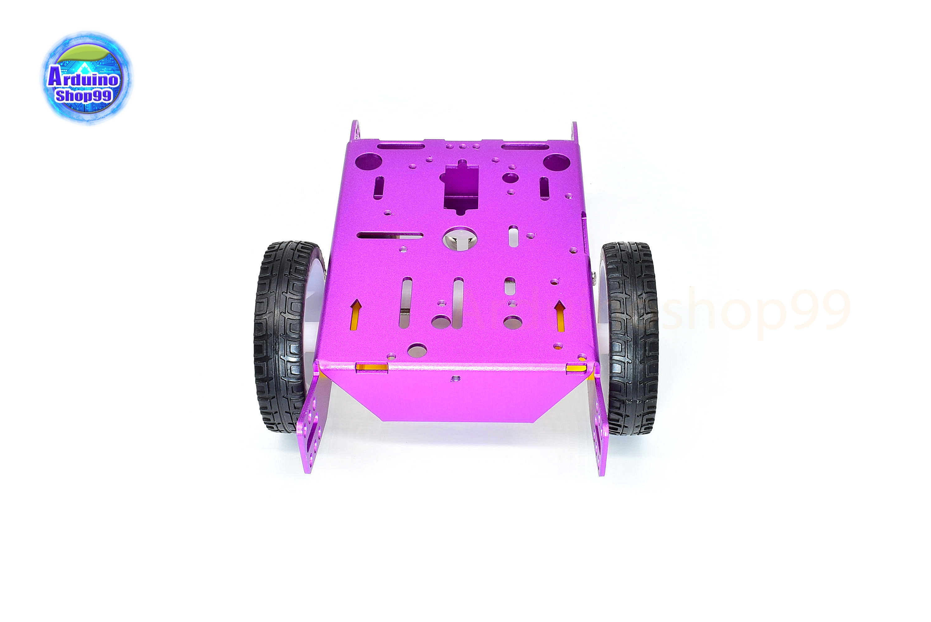 โครงรถหุ่นยนต์ Aluminum alloy robot Smart car ล้อขาว/ยางดำ สี Metallic purple