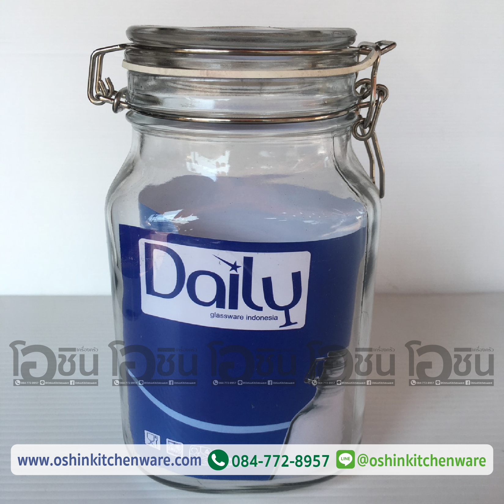 โหลแก้วฝาล็อกเหลี่ยม 1500 ML. **งดส่ง รับหน้าร้านอย่างเดียว**