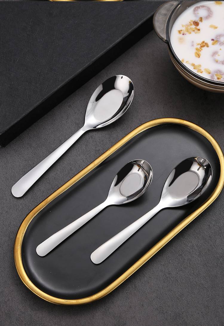 ช้อนกลางช้อนเกาหลีสแตนเลสขนาดใหญ่