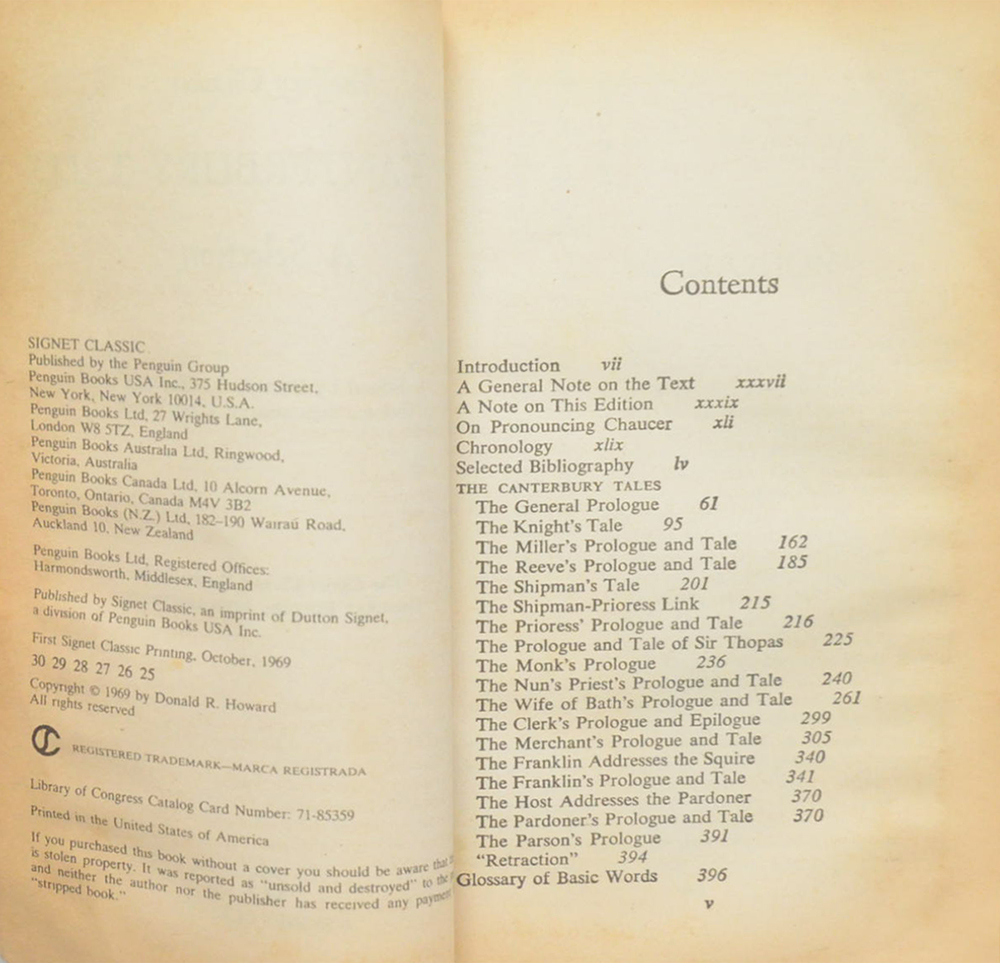 THE CANTERBURY TALES A Selection (เล่มเล็ก)