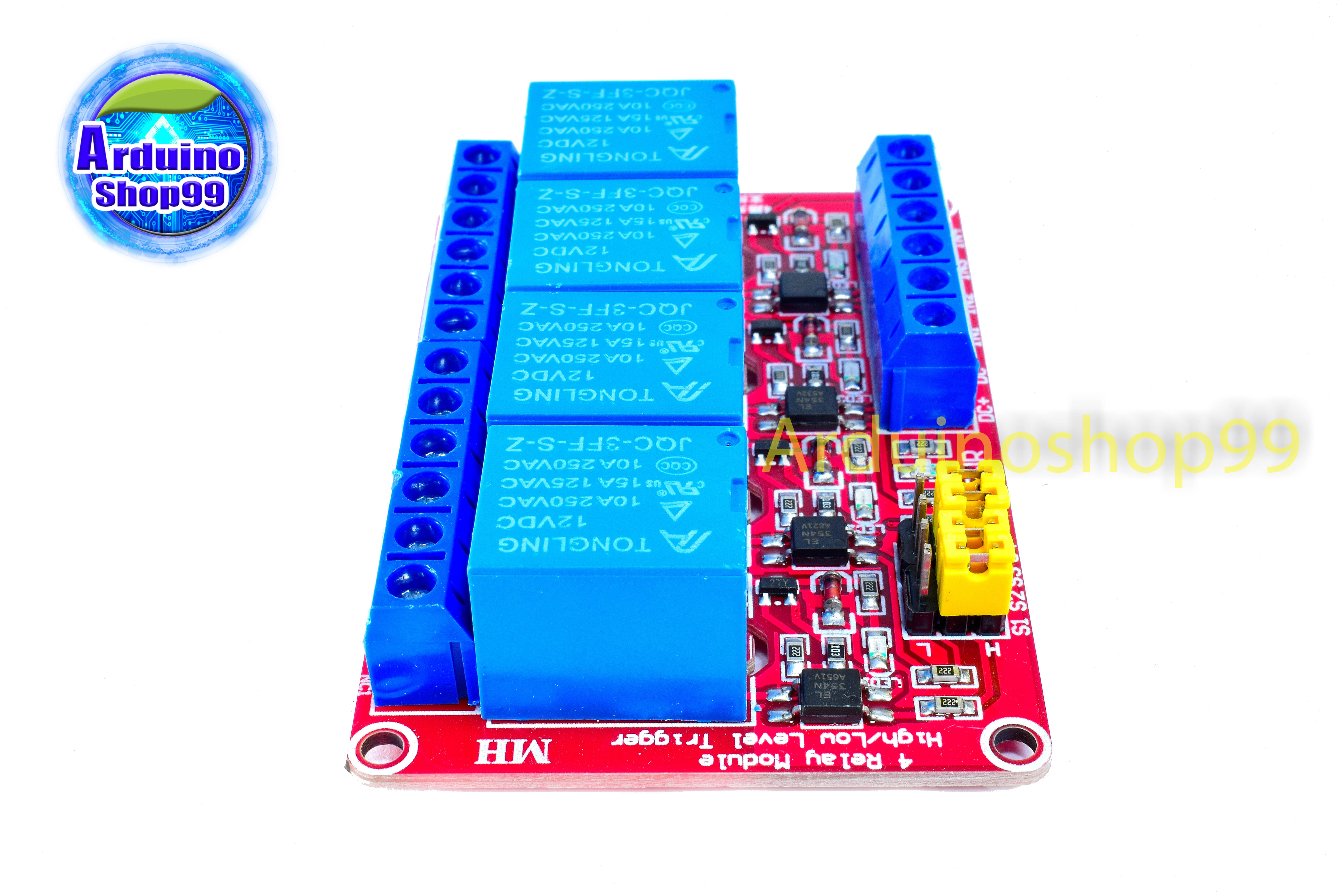 Relay 12V 4 Channel 10A 250V แบบ Active High/Low