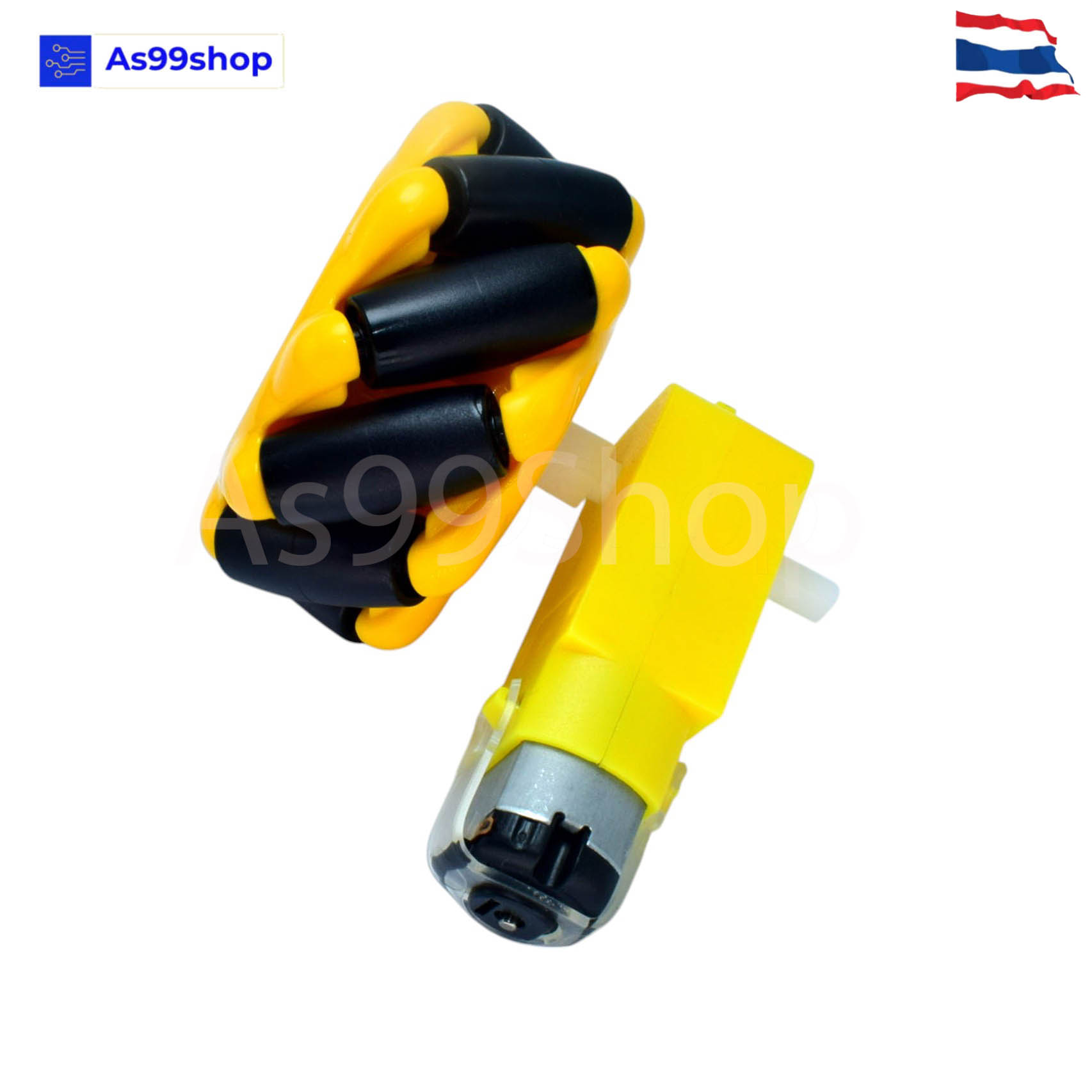 ล้อหมุนรอบทิศทาง ขนาด 60 mm Mecanum wheel (L+R) 4 ล้อ