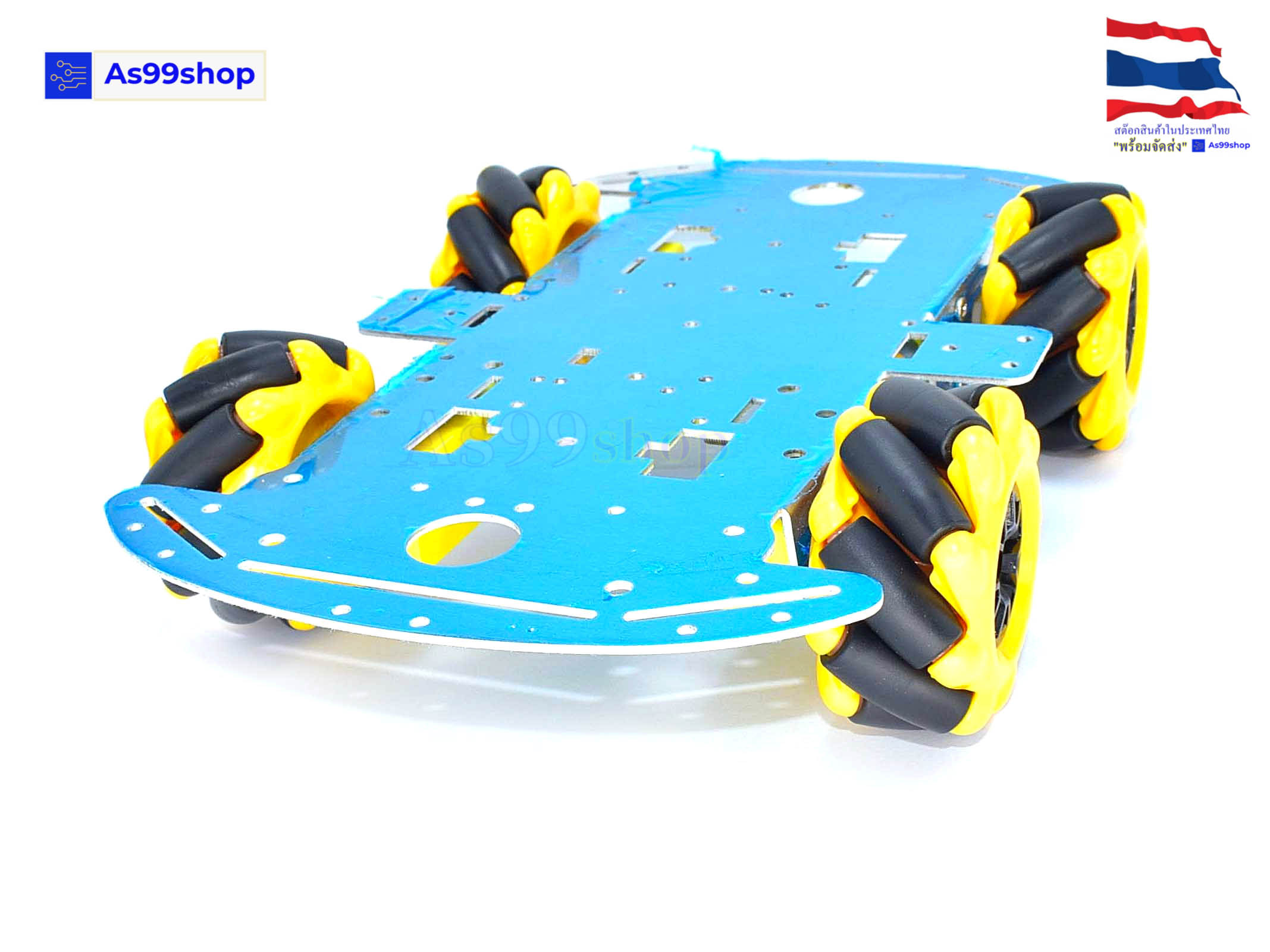 ชุดคิทโครงรถหุ่นยนต์ 4wd Aluminum Alloycar chassis +ล้อ4+มอเตอร์4