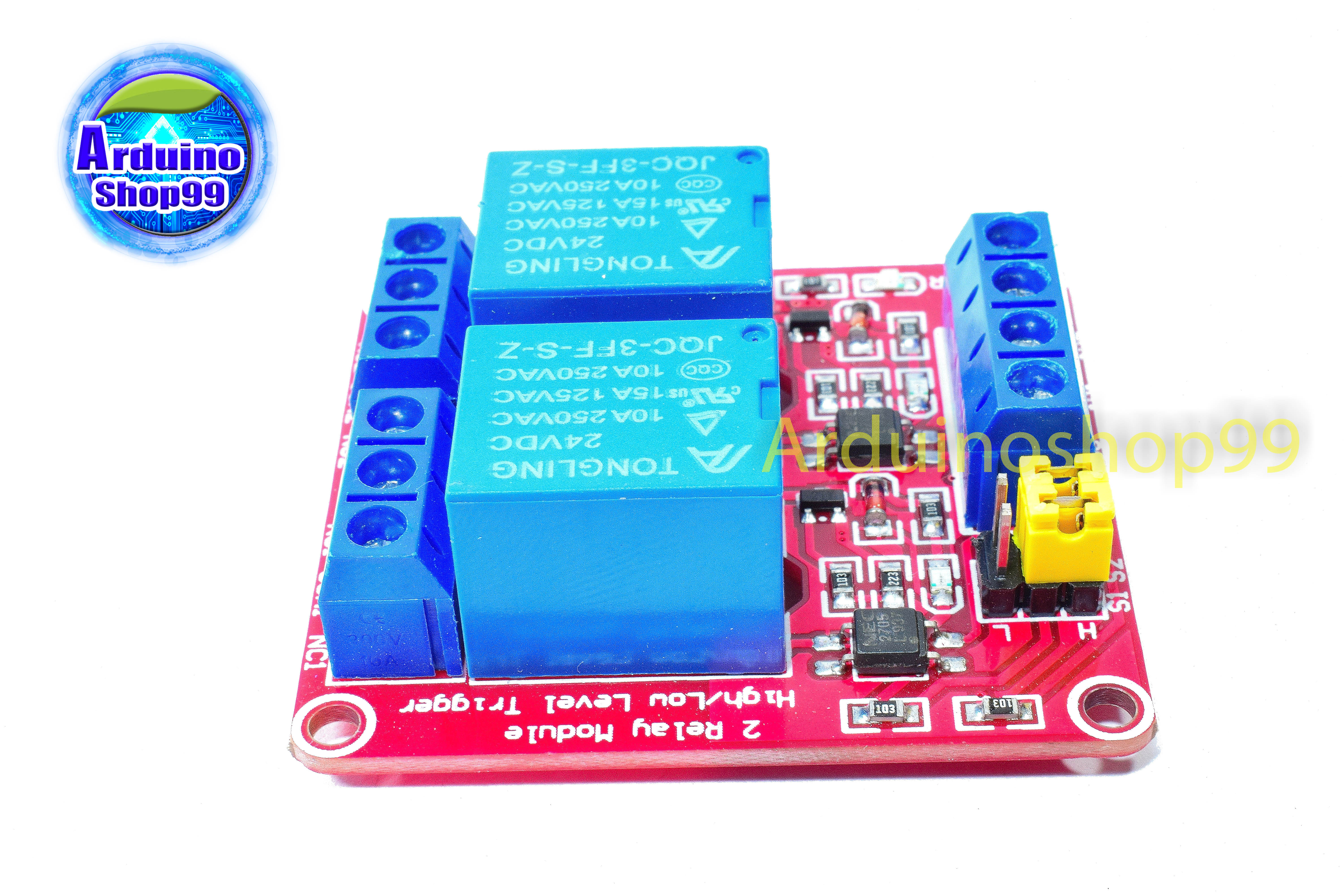 Relay 24v 2 Channel 10A 250V แบบ Active High/Low