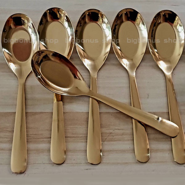 ช้อนกลางช้อนเกาหลีสแตนเลสขนาดใหญ่