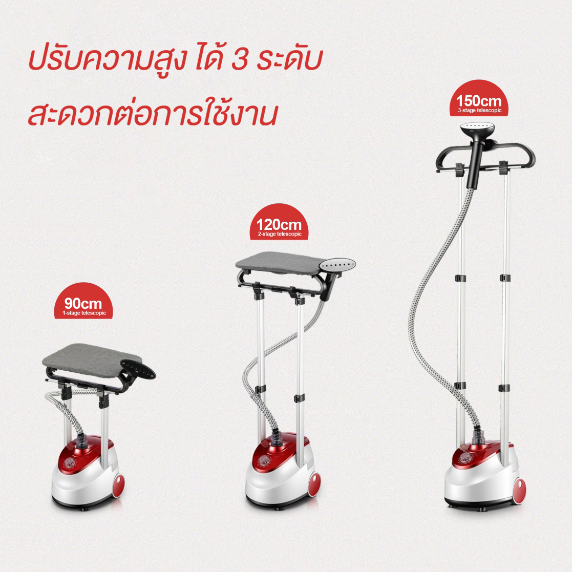 AJ เตารีดไอน้ำเเบบยืน รุ่น IR01 กำลังไฟ 1800วัตต์ ใช้งานง่าย ปรับความสูงได้ รับประกัน 1 ปี