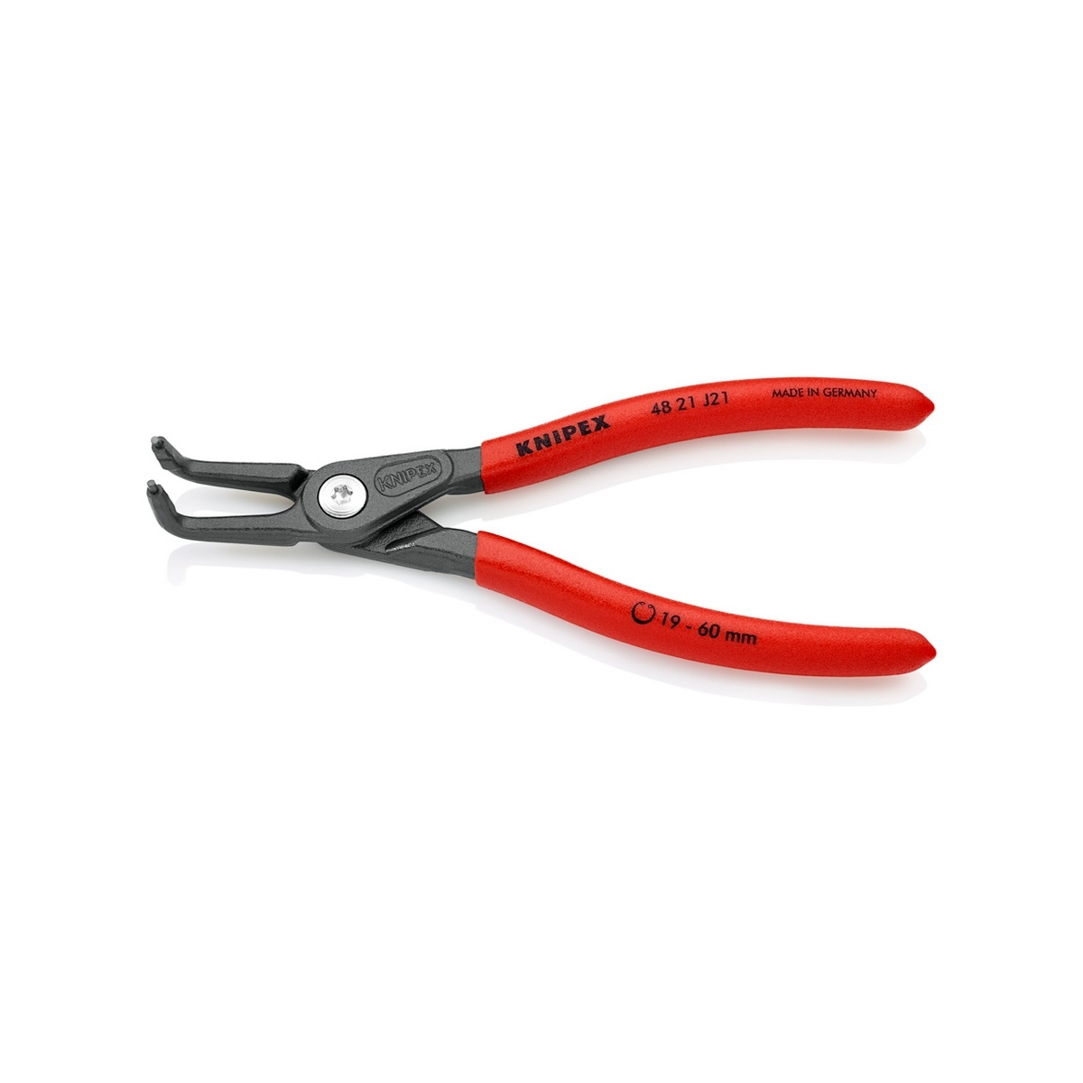 KNIPEX 48 21 J21 คีมหนีบแหวน 7" Precision ปลายงอ ปลาย 1.8mm