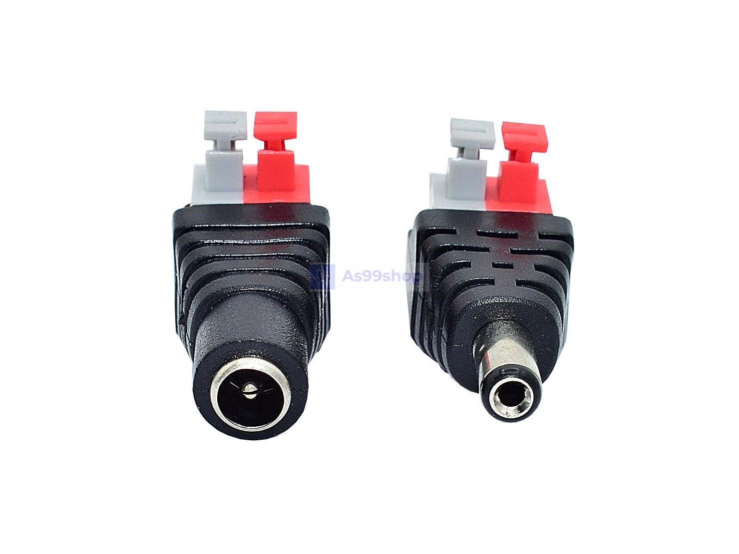 ปลั๊ก push-type DC power connector Male & Female 2.1x5.5mm ตัวผู้ +ตัวเมีย จำนวน 1 ชุด (2 ตัว)