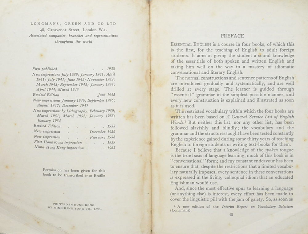 ESSENTIAL ENGLISH for Foreign Students BOOK ONE