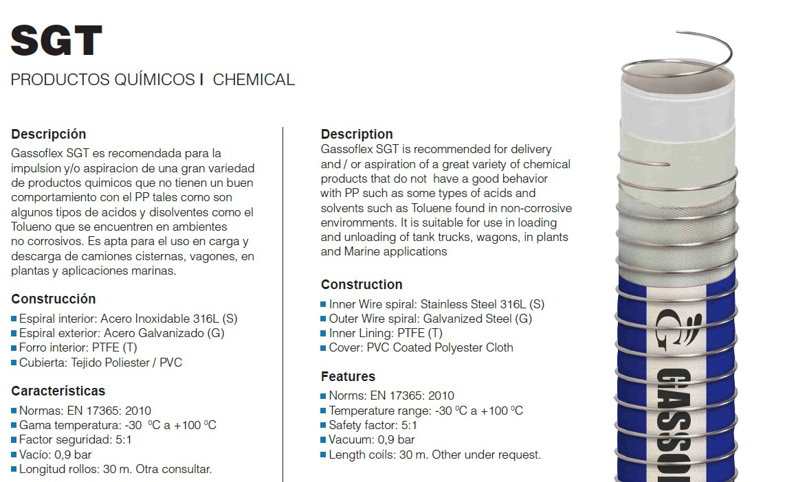 Composite Hoses and Flex, SGT, PRODUCTOS QUIMICOS I CHEMICAL