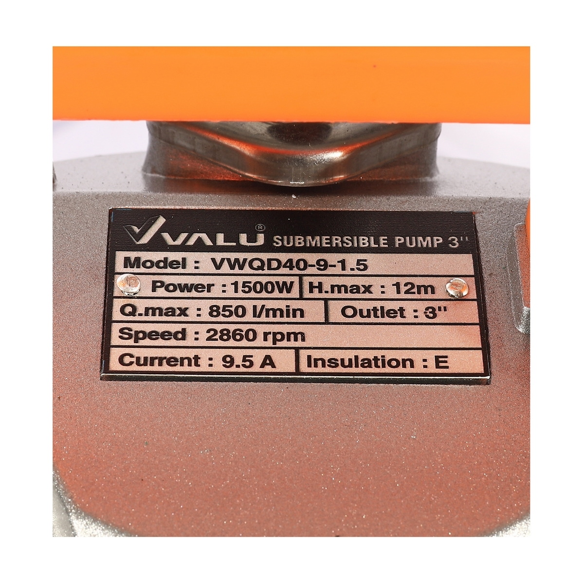 VALU VWQD40-1.5 ปั๊มแช่อลูมิเนียม 3" 1500W H.12m 850L/mim