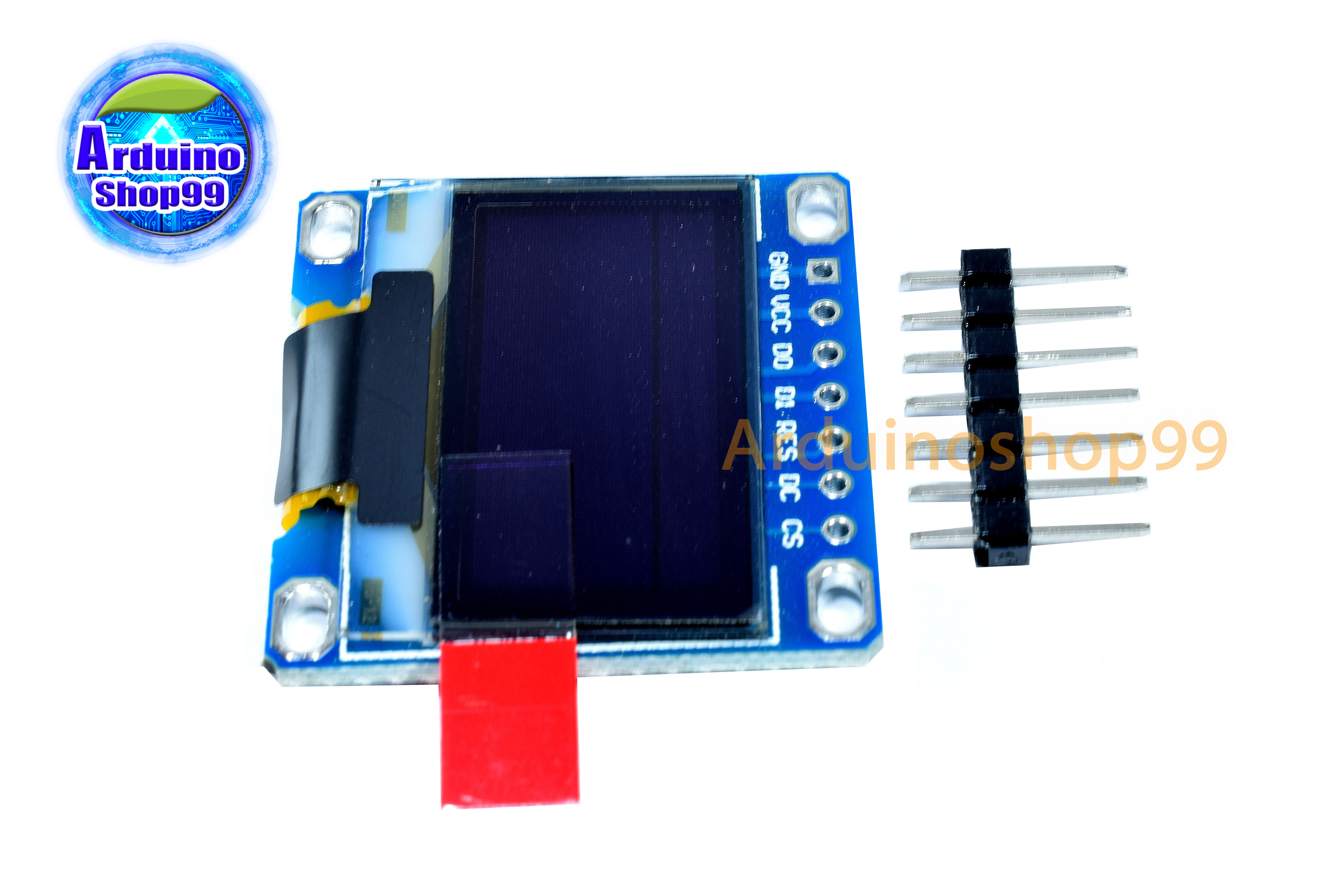 จอแสดงผล OLED ขนาด 0.96 นิ้ว แบบ SPI/I2C สีเหลือง+น้ำเงิน 7 pin