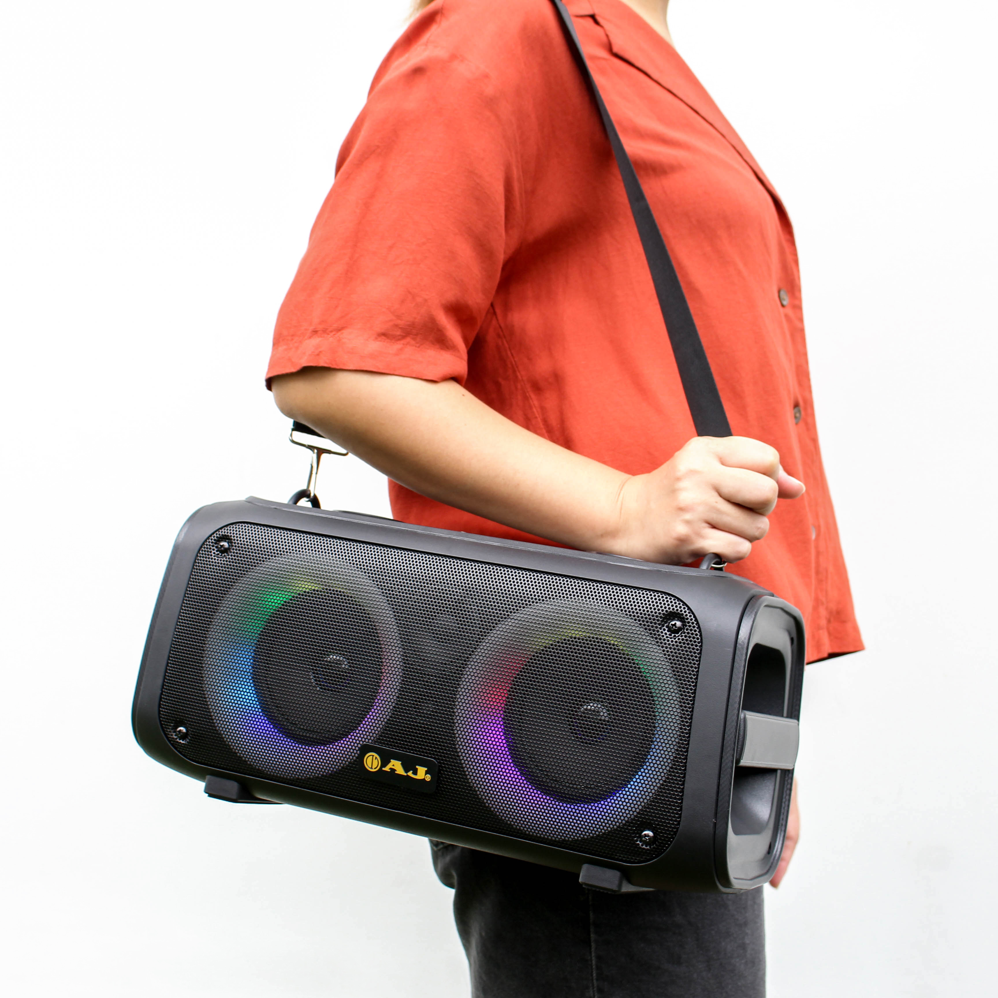 AJ ลำโพงบลูทูธ รุ่น BOM-87W กำลังขับ 60วัตต์ แถมฟรี!ไมค์ลอย ไฟ LED เปิด-ปิดได้ รับประกัน 1 ปี