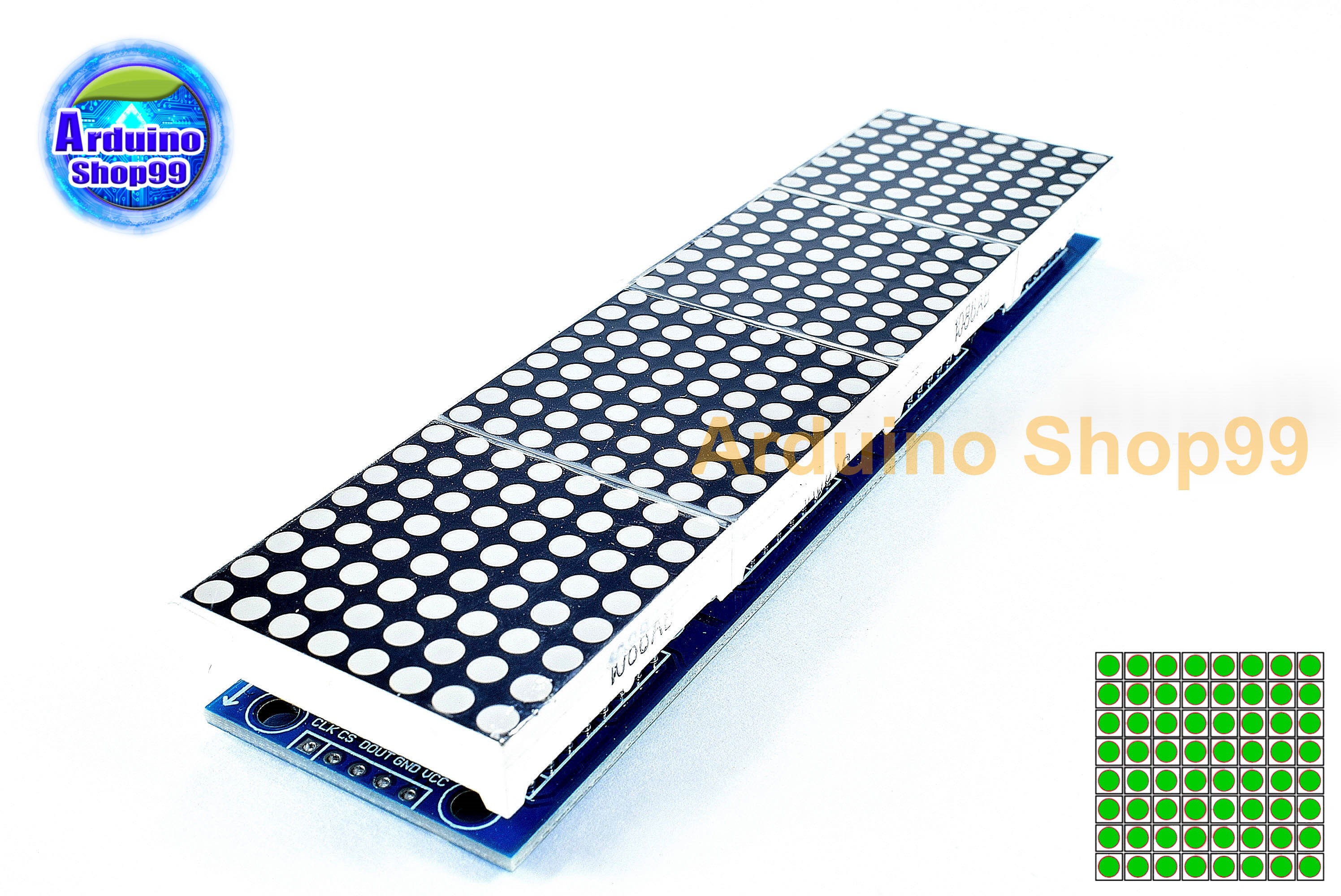 MAX7219 dot matrix module 4 in one display to send 5P line (H6A4) สีเขียว (Green)