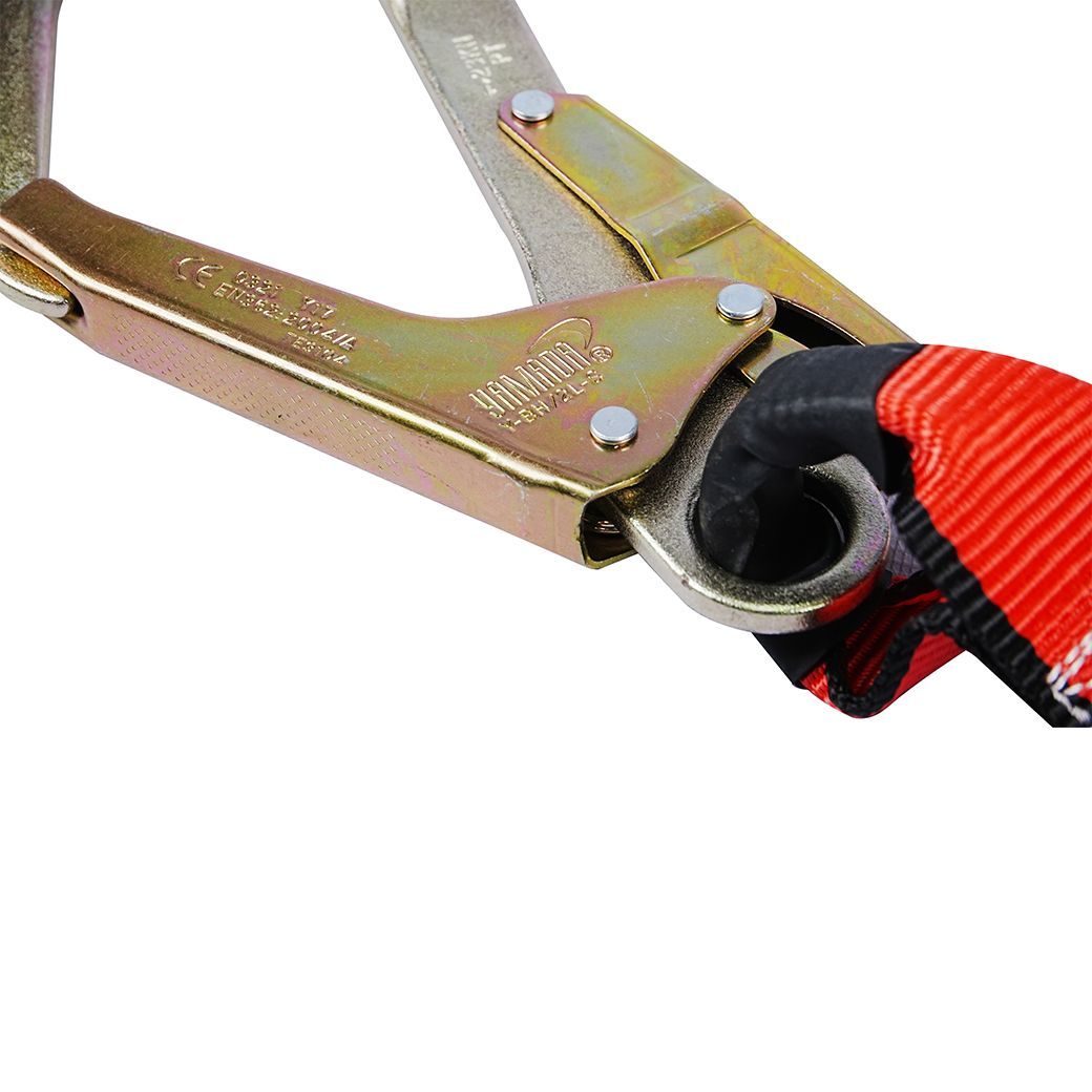 YAMADA รุ่น 2WA717R เชือกเซฟตี้เส้นคู่ แบบสายแบน พร้อมอุปกรณ์ดูดซับแรงกระชาก