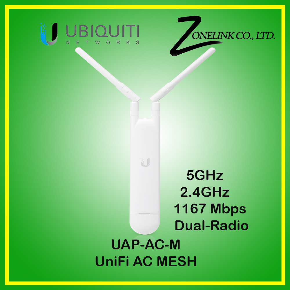 UBiQUiTi UniFi AC Mesh AP (UAP-AC-M) - N300/AC867 Mbps Simultaneous Dual Band 2.4/5.0GHz Indoor / Outdoor Wireless Access Point + Multi-Hop Wireless Uplink Supported, 802.11ac , 1-Port Gigabit + POE-24 (Gigabit POE Injector Included) + Mounting Kits + 802