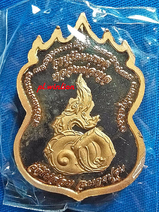 เหรียญ 9 ยอด หลวงพ่อพลู วัดไผ่ล้อม ชุบทองไมครอน ปี 2545