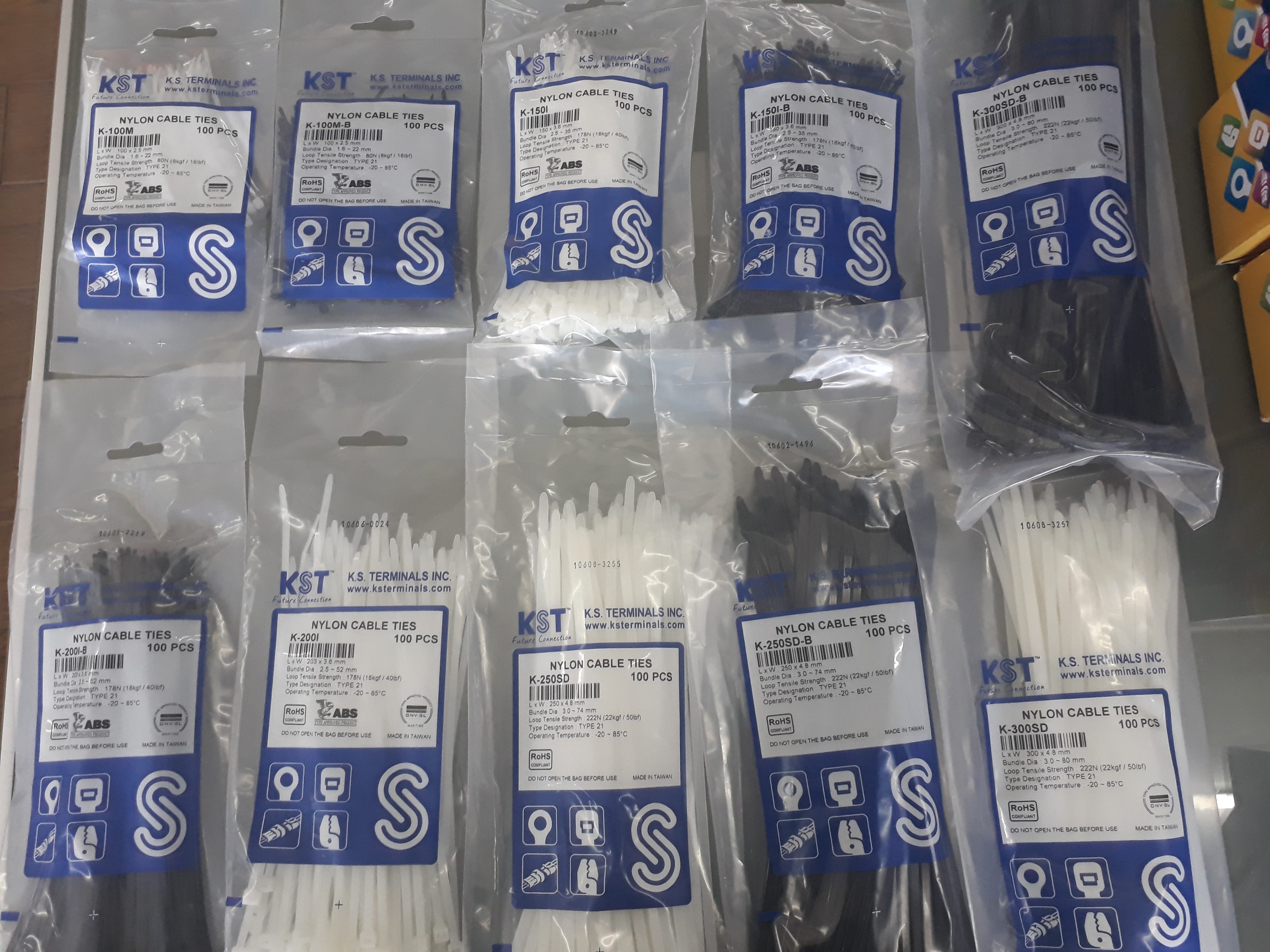 K-100M K-100MB เคเบิ้ลไทร์ ขนาด 4 นิ้ว 100mm x 2.5mm ยี่ห้อ KST