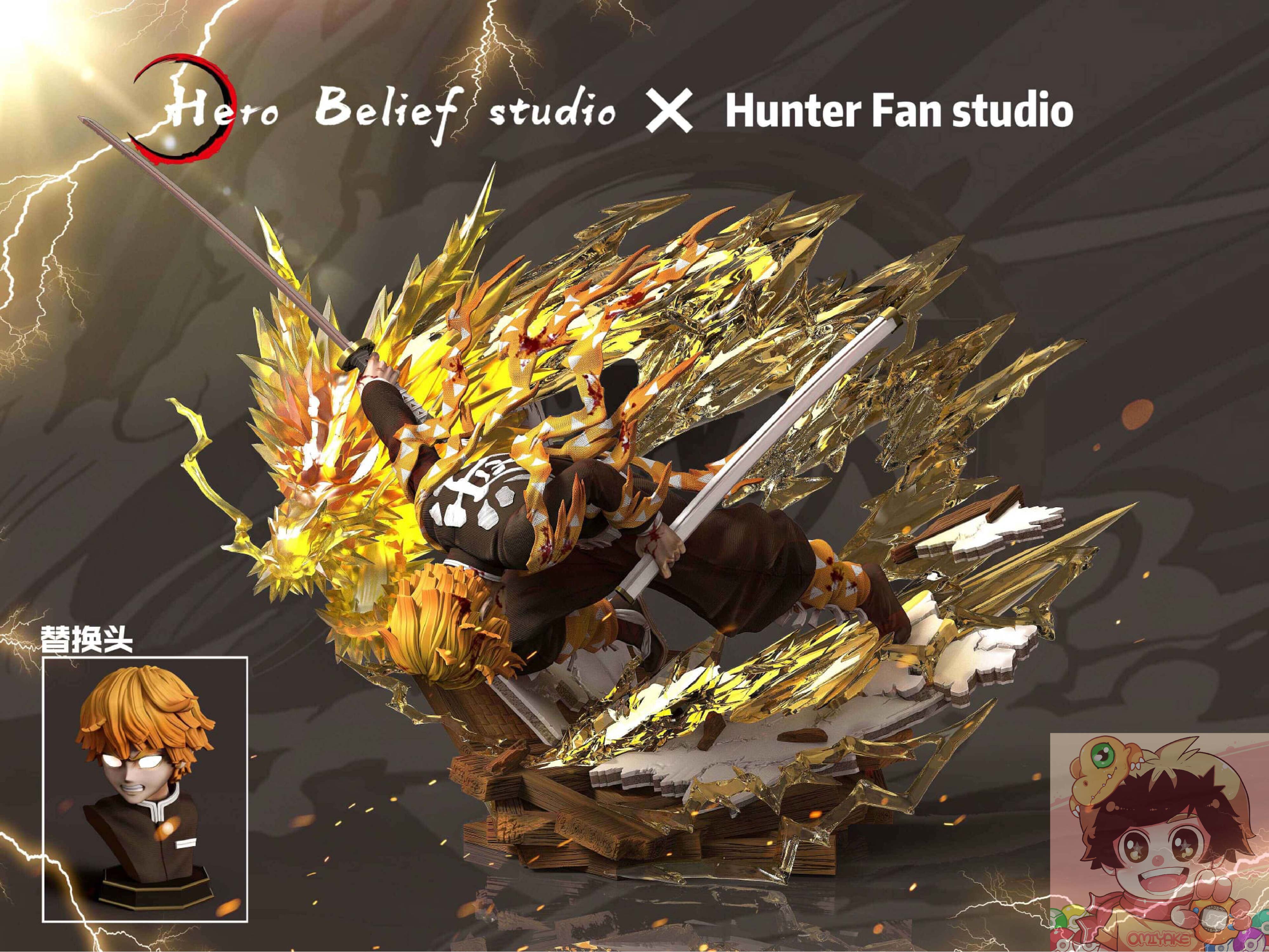 Hero belief Studio x Hunter fan Studio - Zenitsu Agatsuma (Seventh Form: Honoikazuchi no Kami) Battle Damage Ver. ดาบพิฆาตอสูร(Demon Slayer: Kimetsu no Yaiba) อากาซึมะ เซนอิทซึ ปราณอัสนีกระบวนท่าที่ 7 ''เทพสายฟ้าโฮโนะอิคาซึจิ