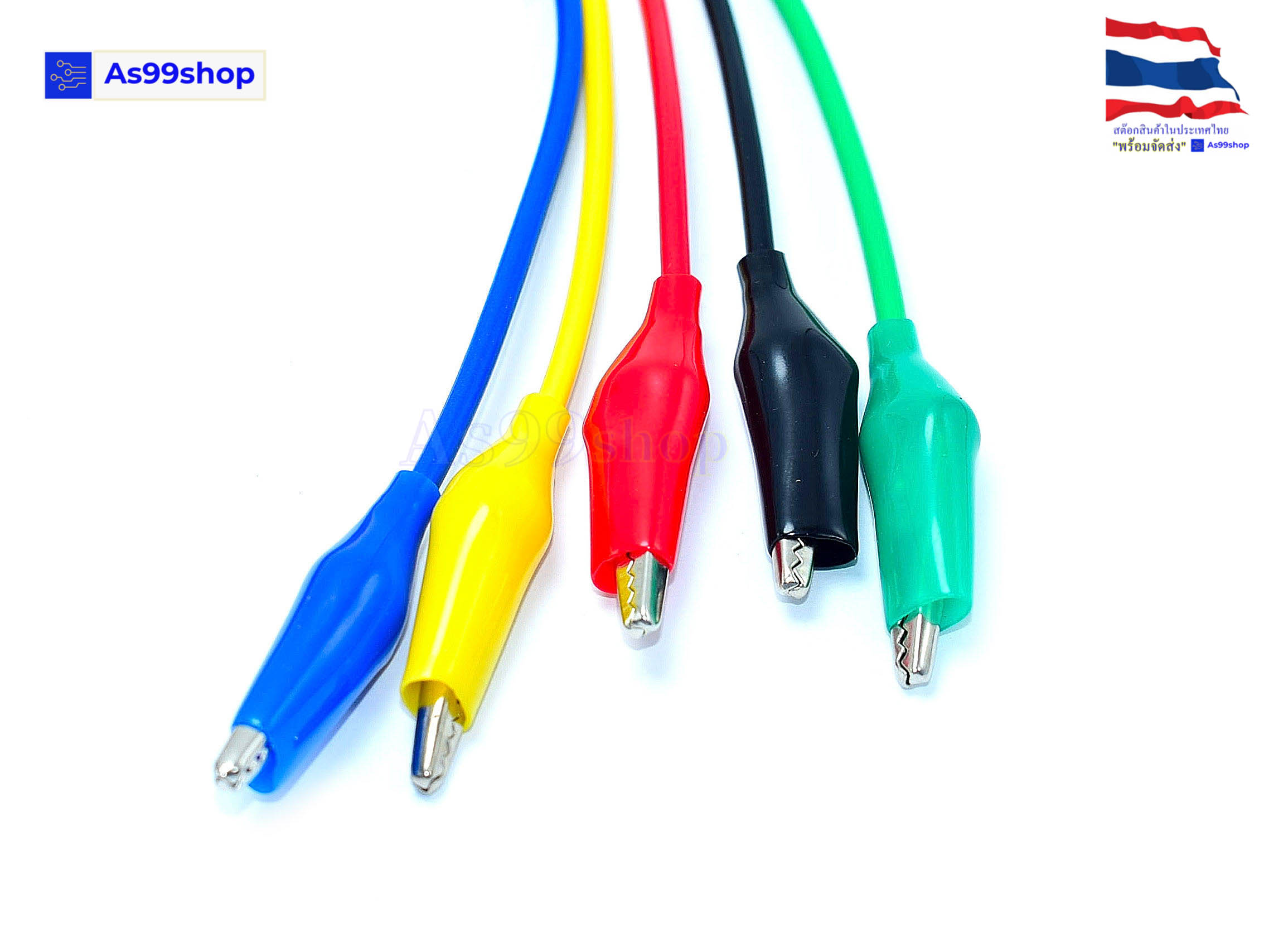 สายเชื่อมต่อ ปลั๊กกล้วย 4 มม. + คลิปจระเข้ ปากกามัลติมิเตอร์ สาย 10A สายทดสอบไฟ สายซิลิโคน 1 เมตร