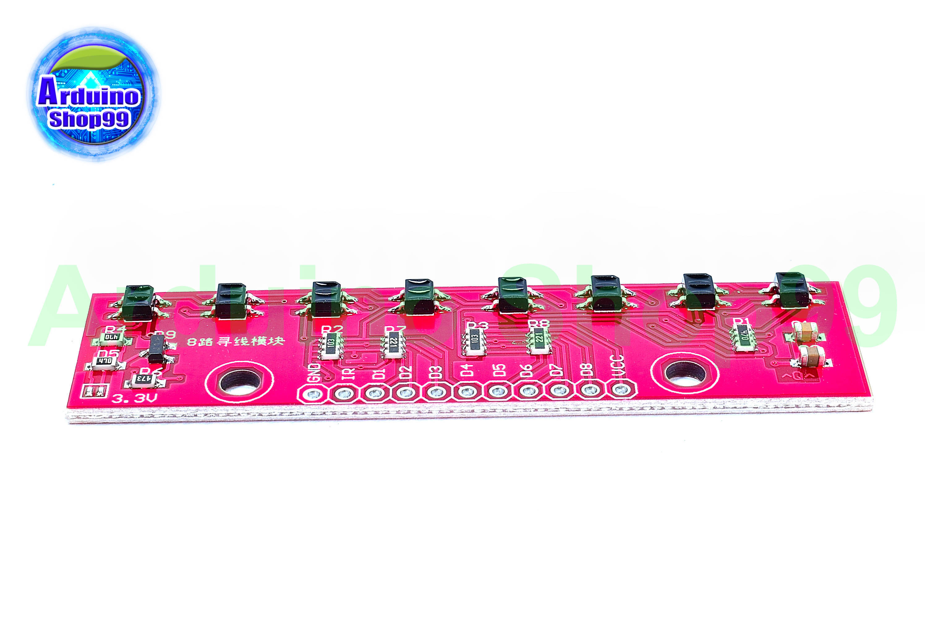 เซ็นเซอร์ตรวจจับขาว-ดำ 8 ช่อง 8-way tracing module sensor