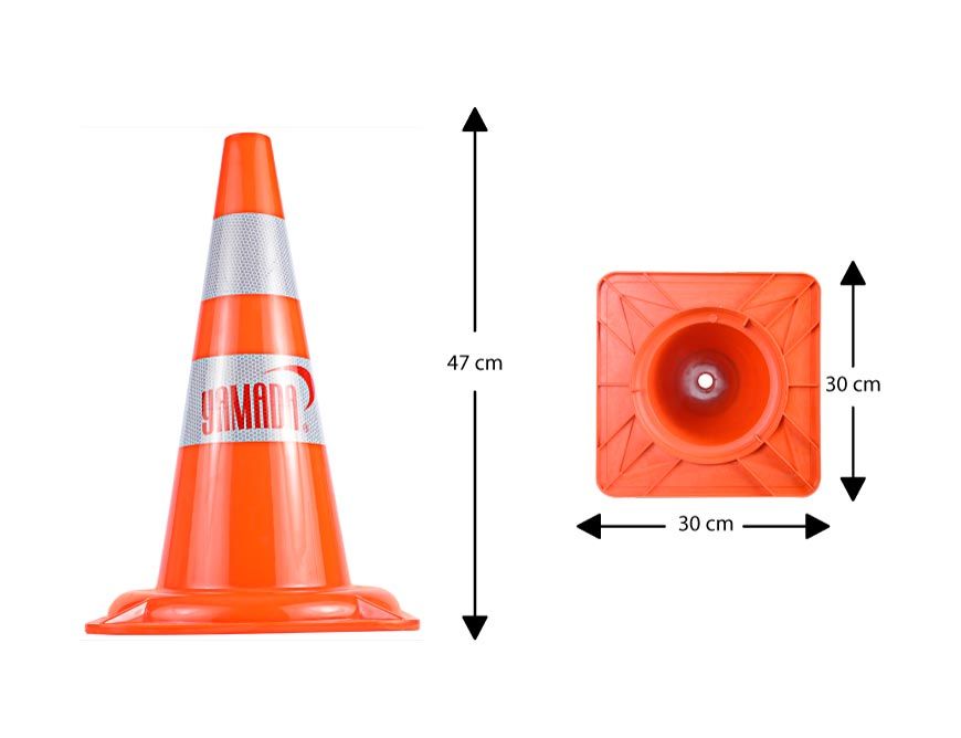 YAMADA รุ่น TC50 กรวยจราจร 50cm 2แถบ