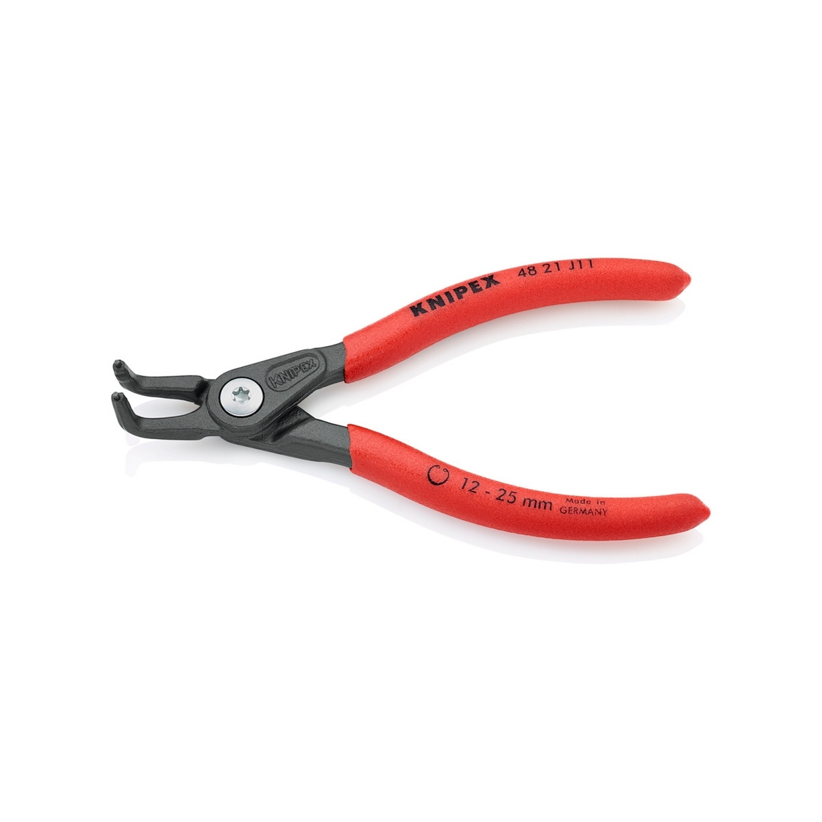 KNIPEX 48 21 J11 คีมหนีบแหวน 5" Precision ปลายงอ ปลาย 1.3mm