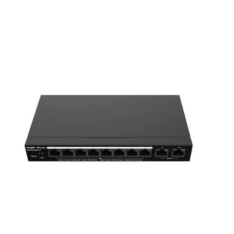 RG-ES210GC-LP Cloud Managed Smart POE Switch 10 Port Gigabit, 8 Port POE 70W