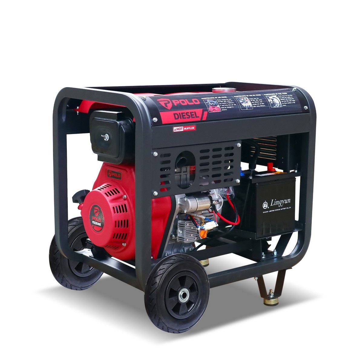 POLO PDX7500E เครื่องปั่นไฟดีเซล 5.5kw 9HP กุญแจ