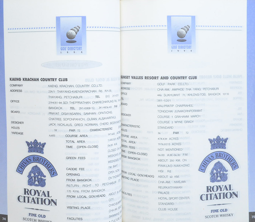 GOLF DIRECTORY 1994