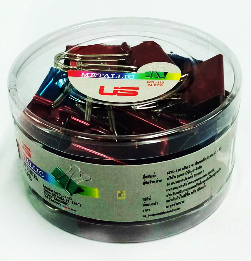 MTL-110 คลิป 2 ขา สีเมทาลิก ขนาด 32 มม. (บรรจุ 24 ชิ้น)