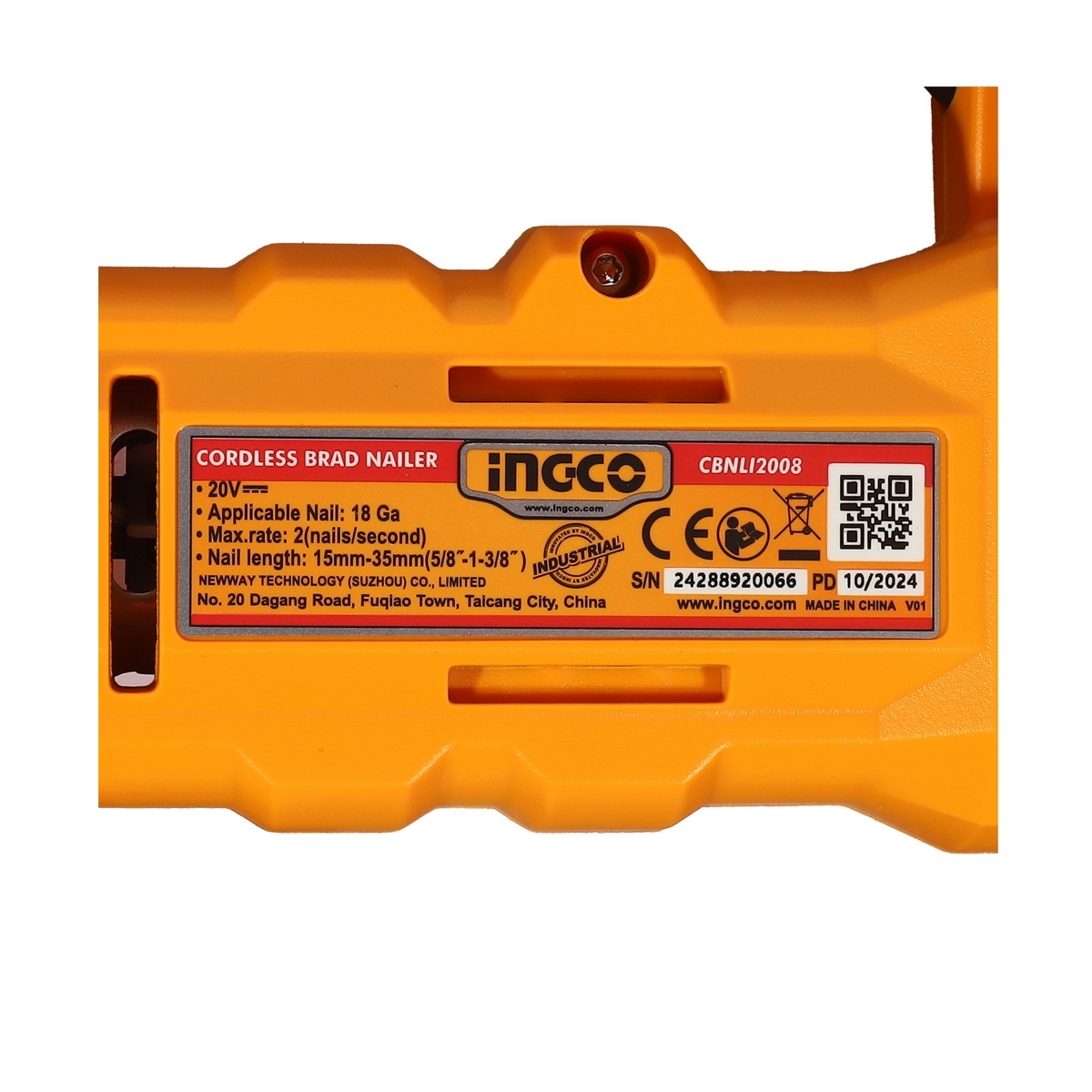 INGCO CBNLI2008 เครื่องยิงตะปูไร้สาย F15-F35 20V แบตx1