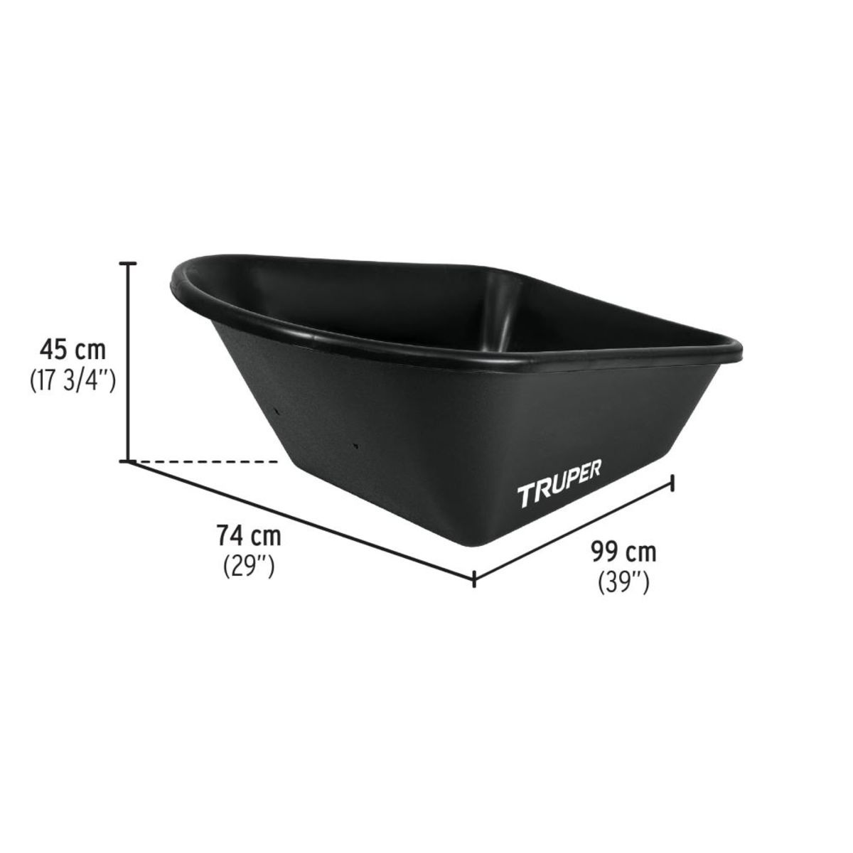 TRUPER CAT-60PL รถเข็นปูนล้อเดียว 120L ถาดดำ