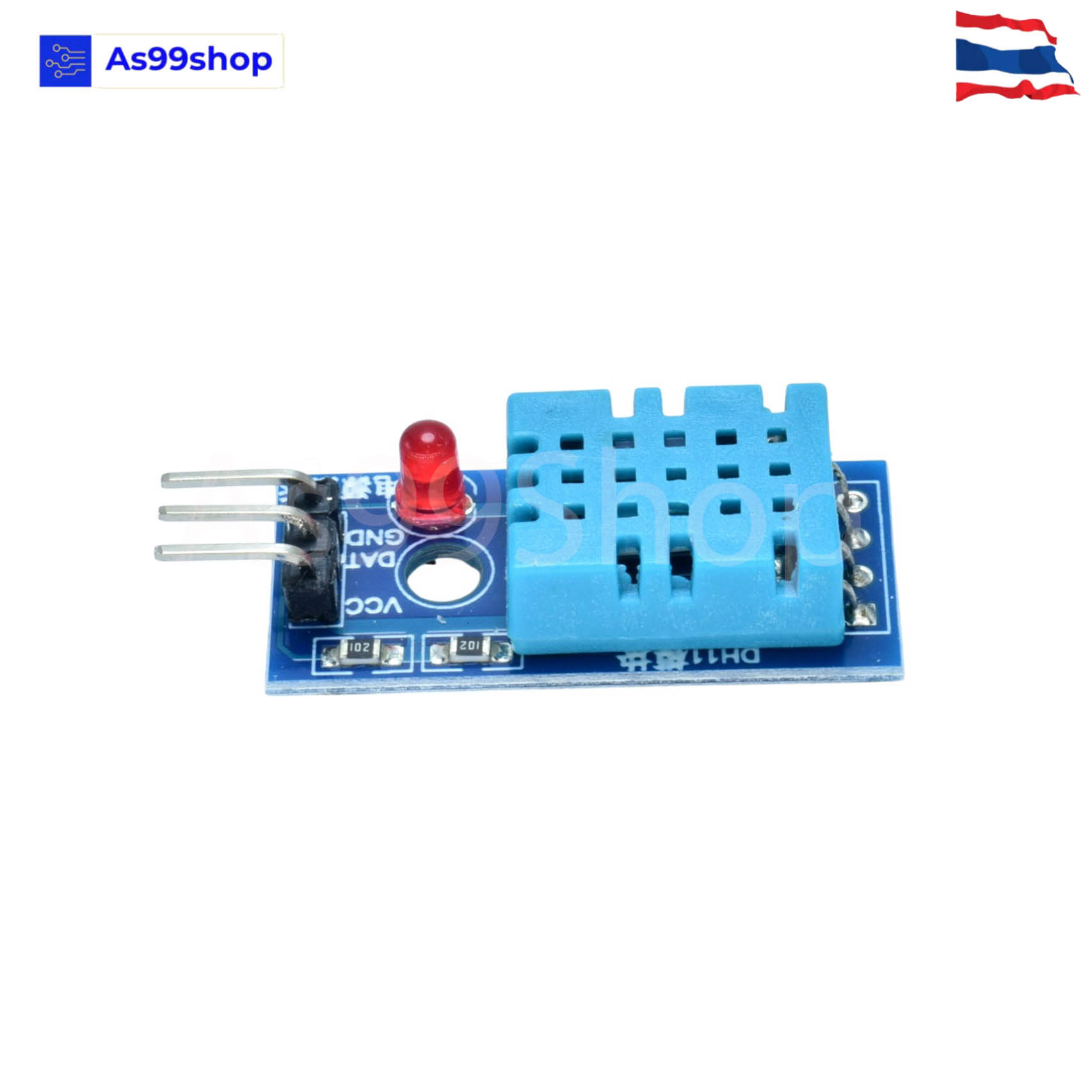 DHT11 Temperature & Humidity Sensor Module - เซ็นเซอร์วัดอุณหภูมิและความชื้น(รุ่นมีไฟ LED)