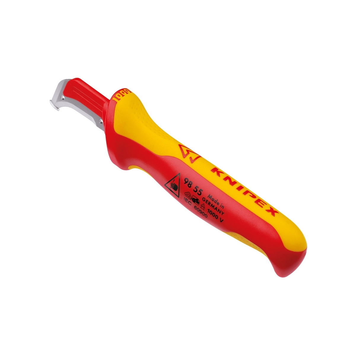 KNIPEX 98 55 มีดปอกสายไฟพร้อมใบรองมีด ด้ามกันไฟ 1000V