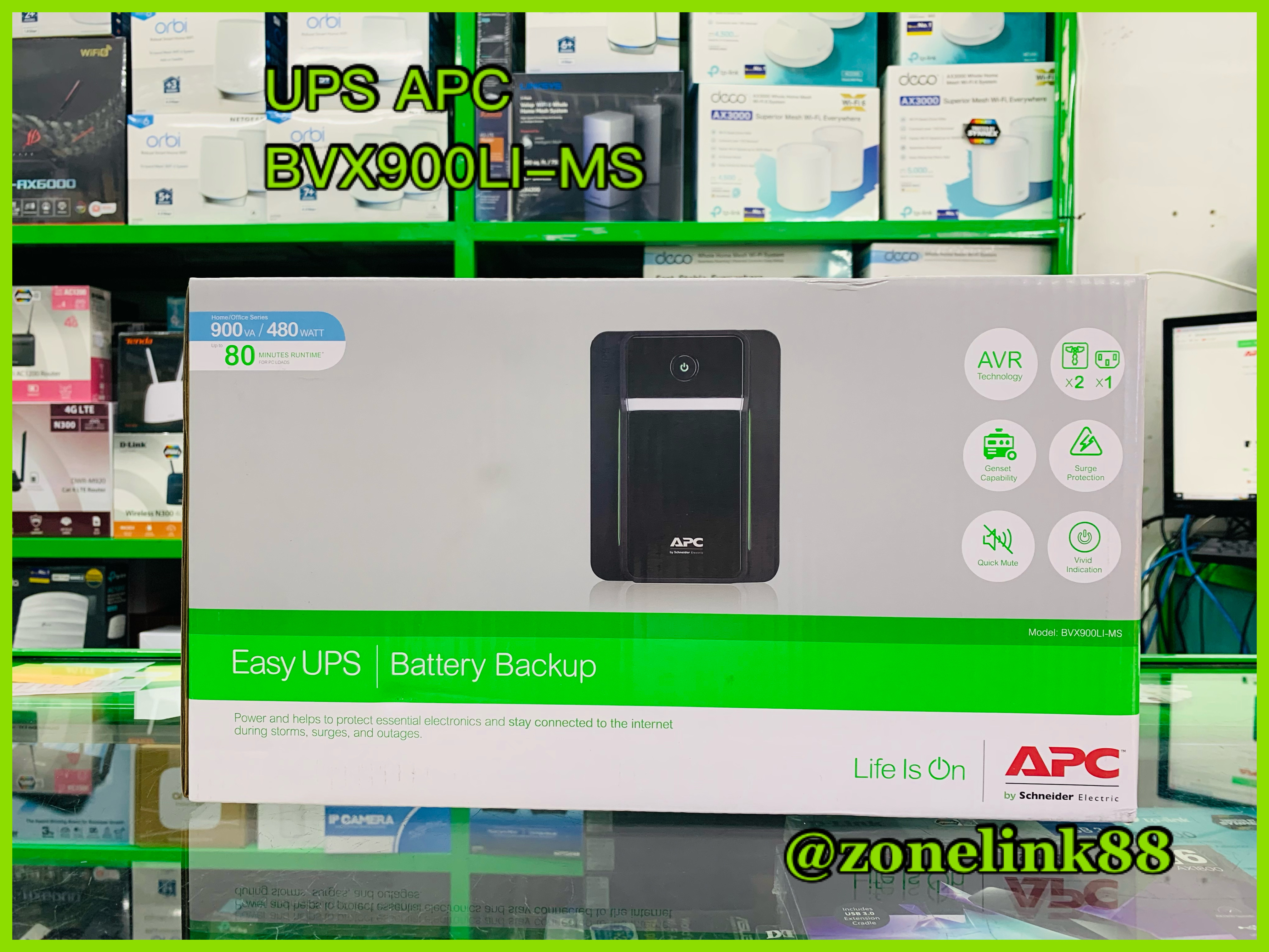 BVX900LI-MS APC Easy UPS BVX 900VA, 230V, AVR, Universal Sockets