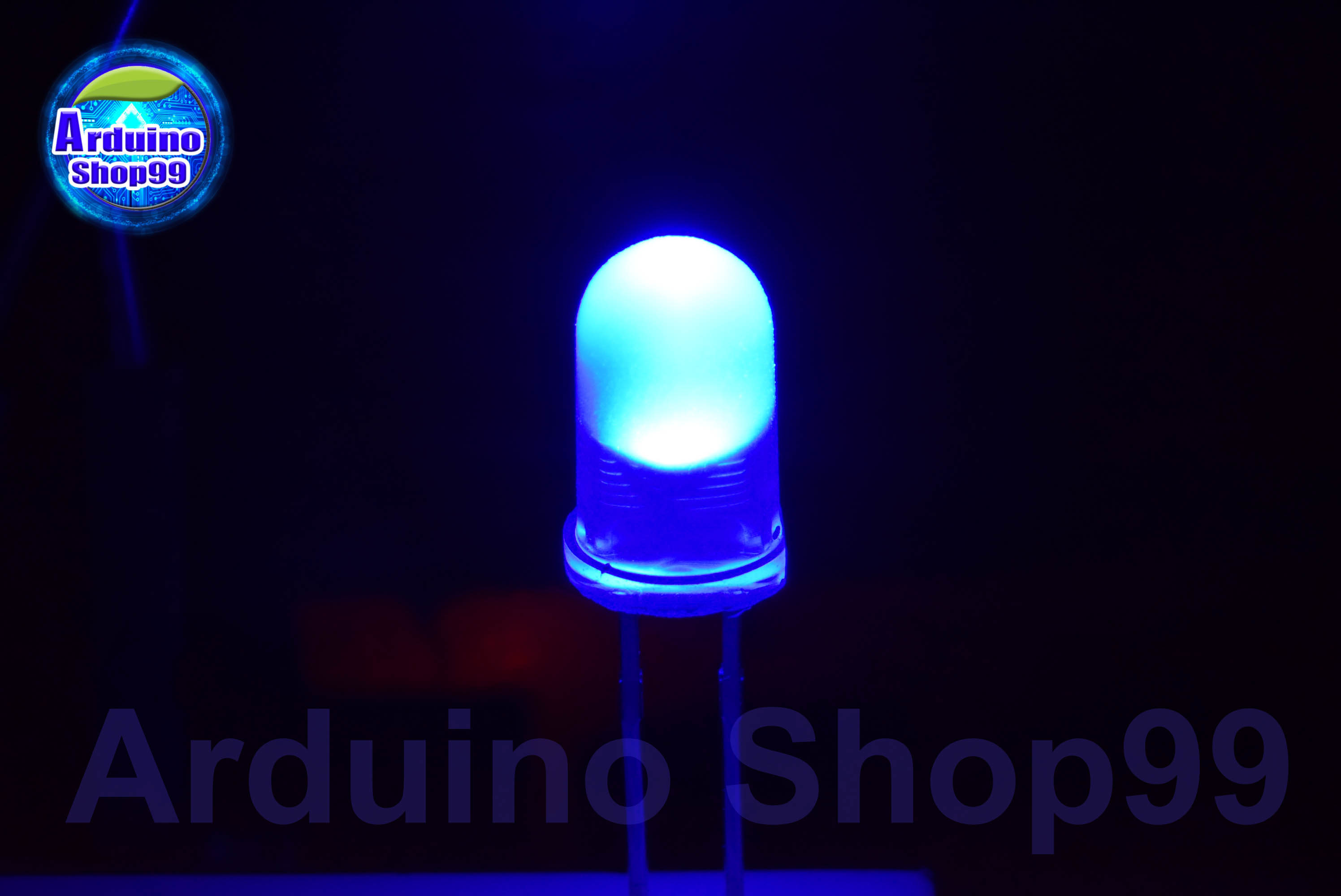 LED 5mm Blue (สีน้ำเงิน) 1 ชุด 5 ตัว