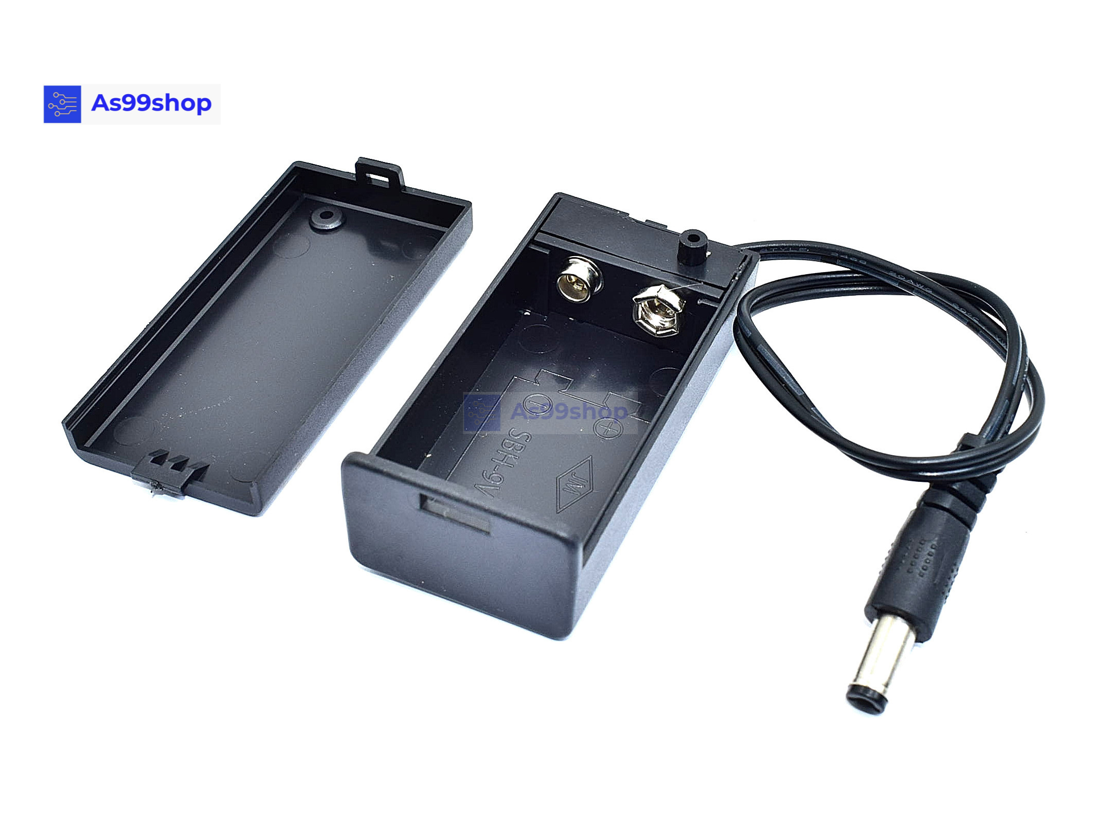 รังถ่าน 9 Volt battery box แบบมีฝาปิด/สวิตซ์ปิด,เปิด /plug 5.5*2.1 mm