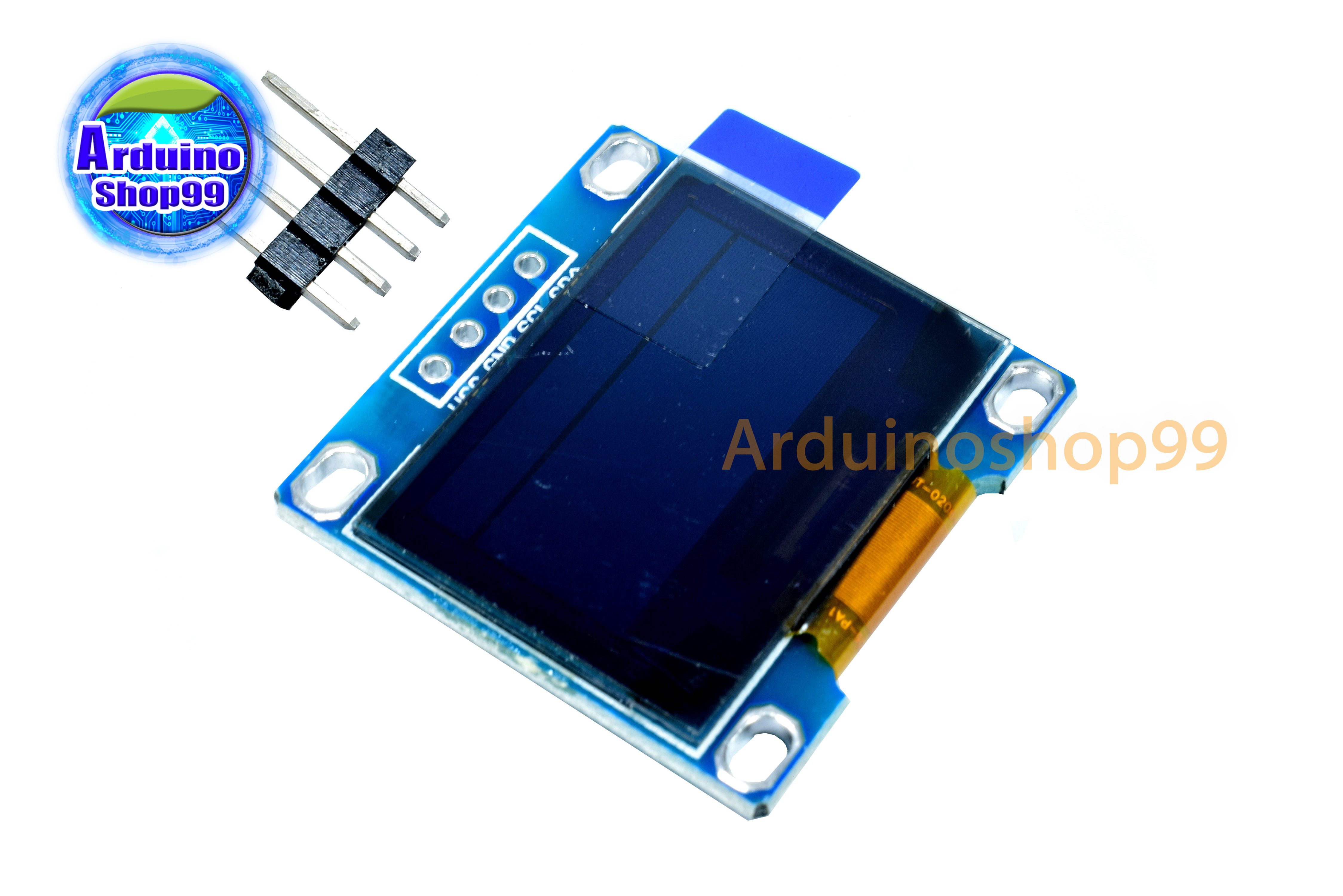 จอแสดงผล OLED ขนาด 0.96 นิ้ว แบบ I2C สีเหลือง+น้ำเงิน