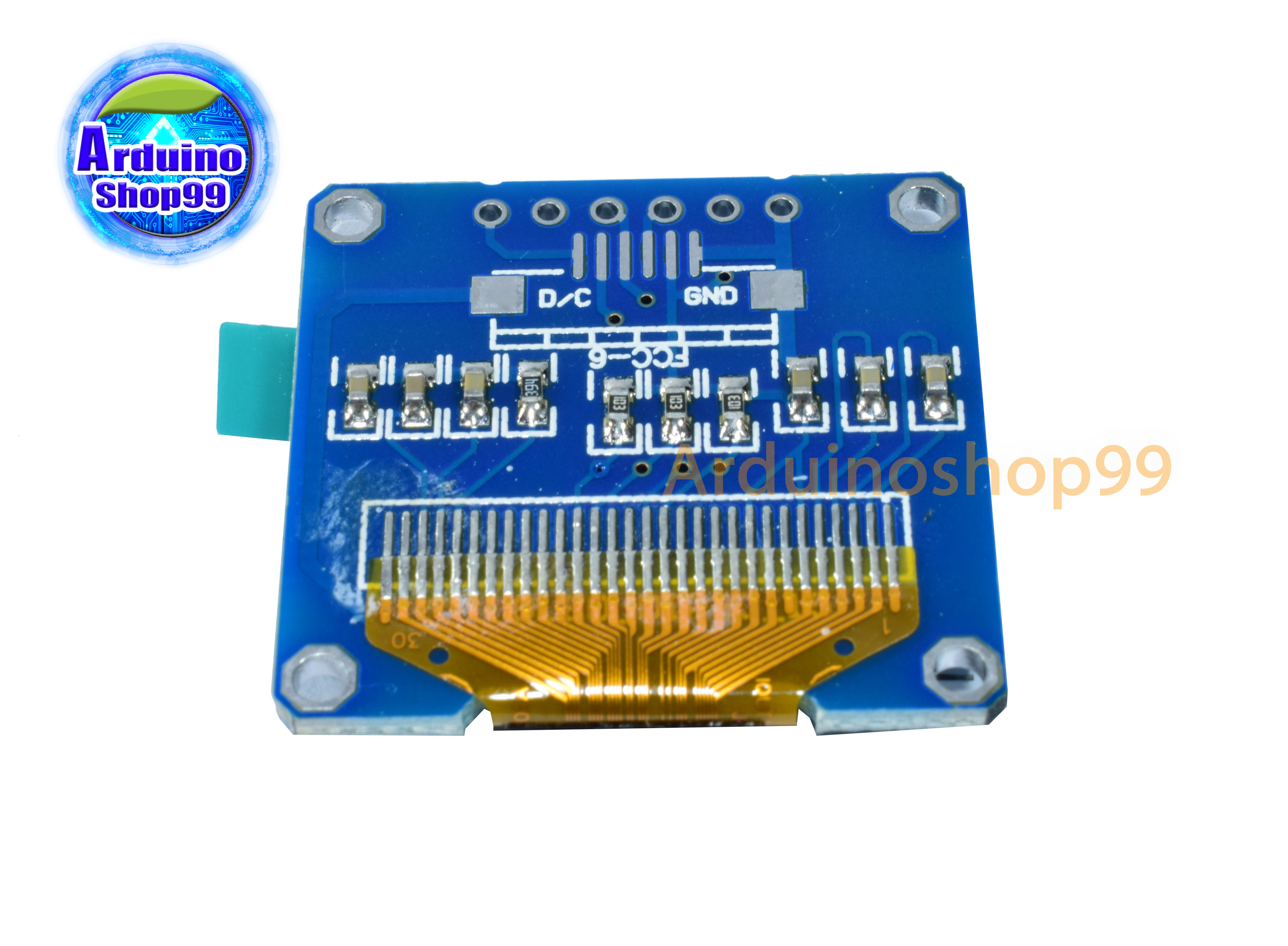 จอแสดงผล OLED ขนาด 0.96 นิ้ว แบบ SPI สีเหลือง+น้ำเงิน