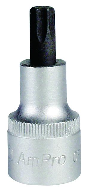 ลูกบ๊อกเดือยโผล่สั้น ความยาว 55 MM AMPRO รู 1/2" ขนาด TX20 - TX70 มีรู/ไม่มีรู