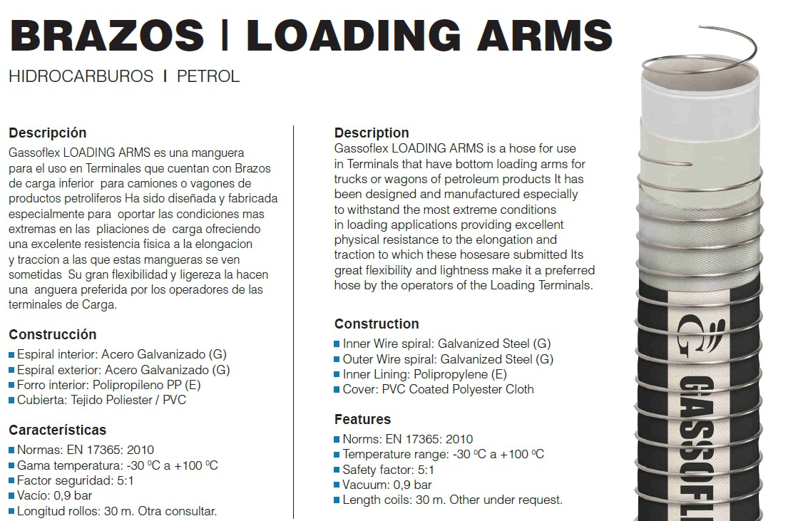 Composite Hoses and Flex, BRAZOS I LOADIng ARMS, HIDROCARBUROS I PETROL