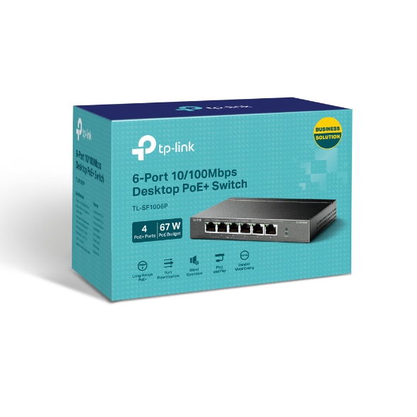 TL-SF1006P V3 6-Port 10/100Mbps Desktop Switch with 4-Port PoE+