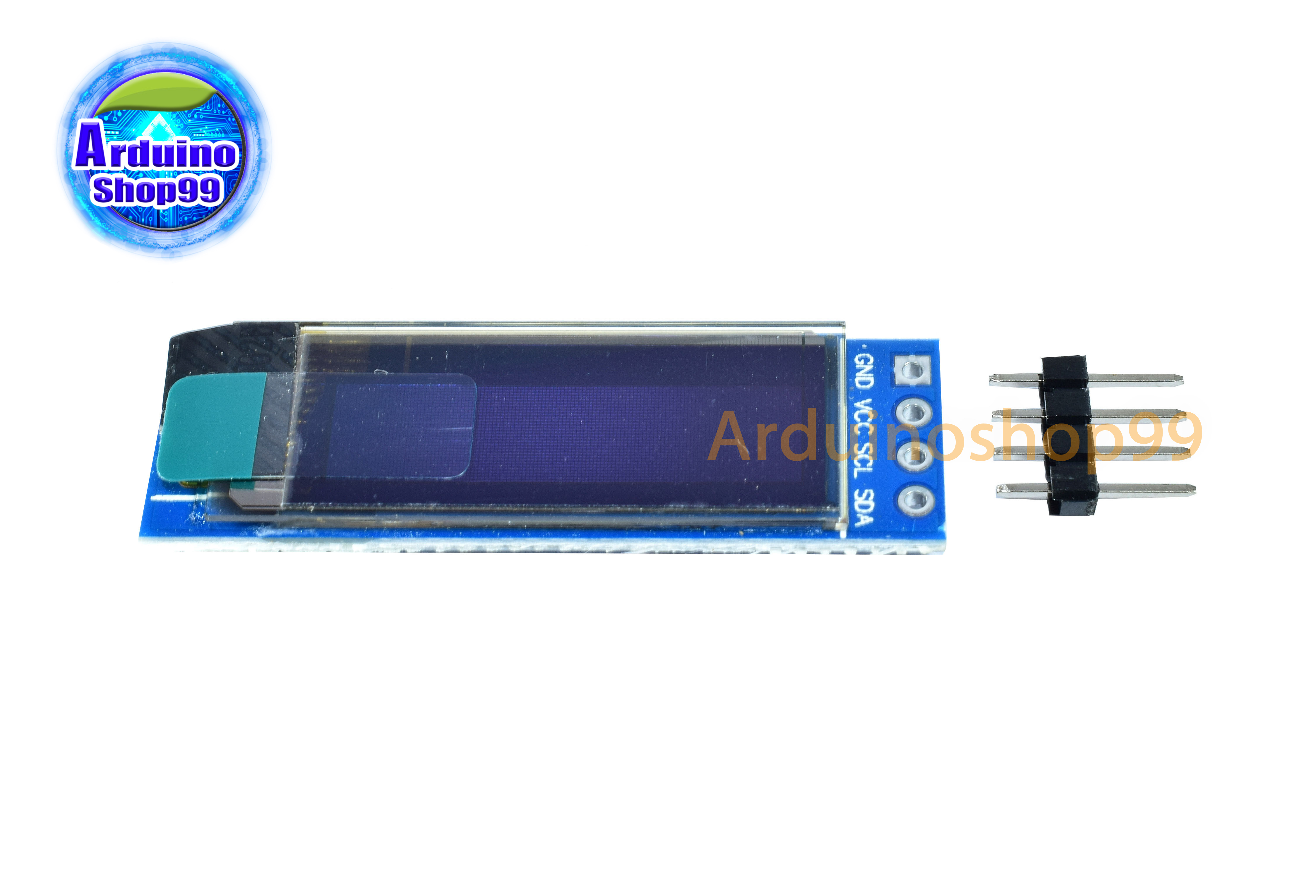 จอแสดงผล OLED ขนาด 0.91 นิ้ว แบบ I2C สีขาว