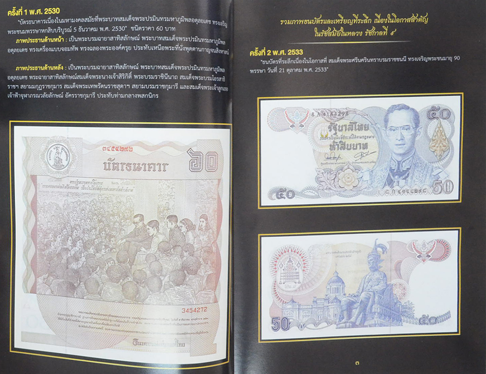รวมภาพธนบัตรที่ระลึก รัชสมัยของรัชกาลที่ 9