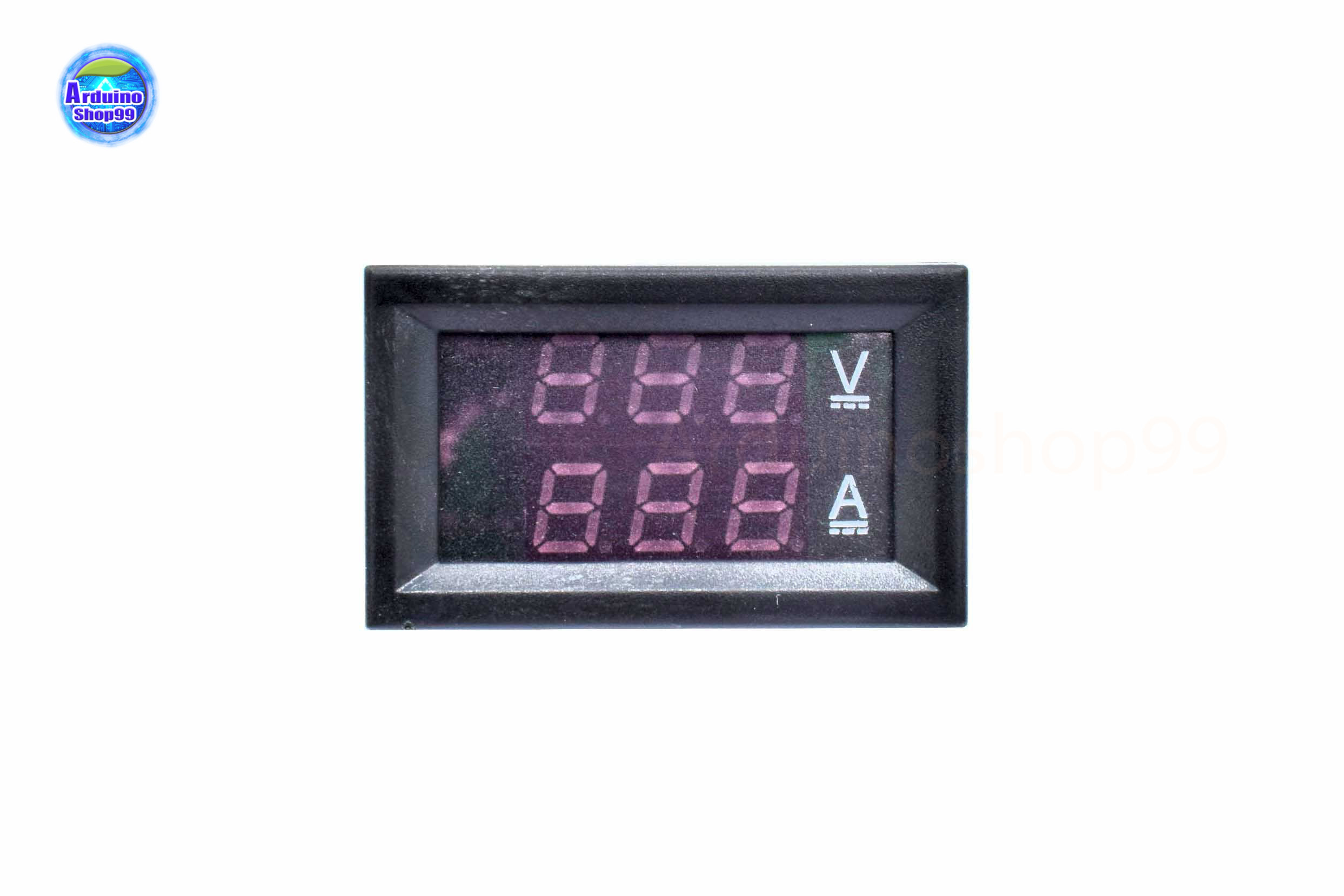 จอแสดงผล ค่าโวลต์ - ค่าแอมป์ ( DC 0-100V 10A )Dual Display Digital Voltage and Current Meter(สีแดง)