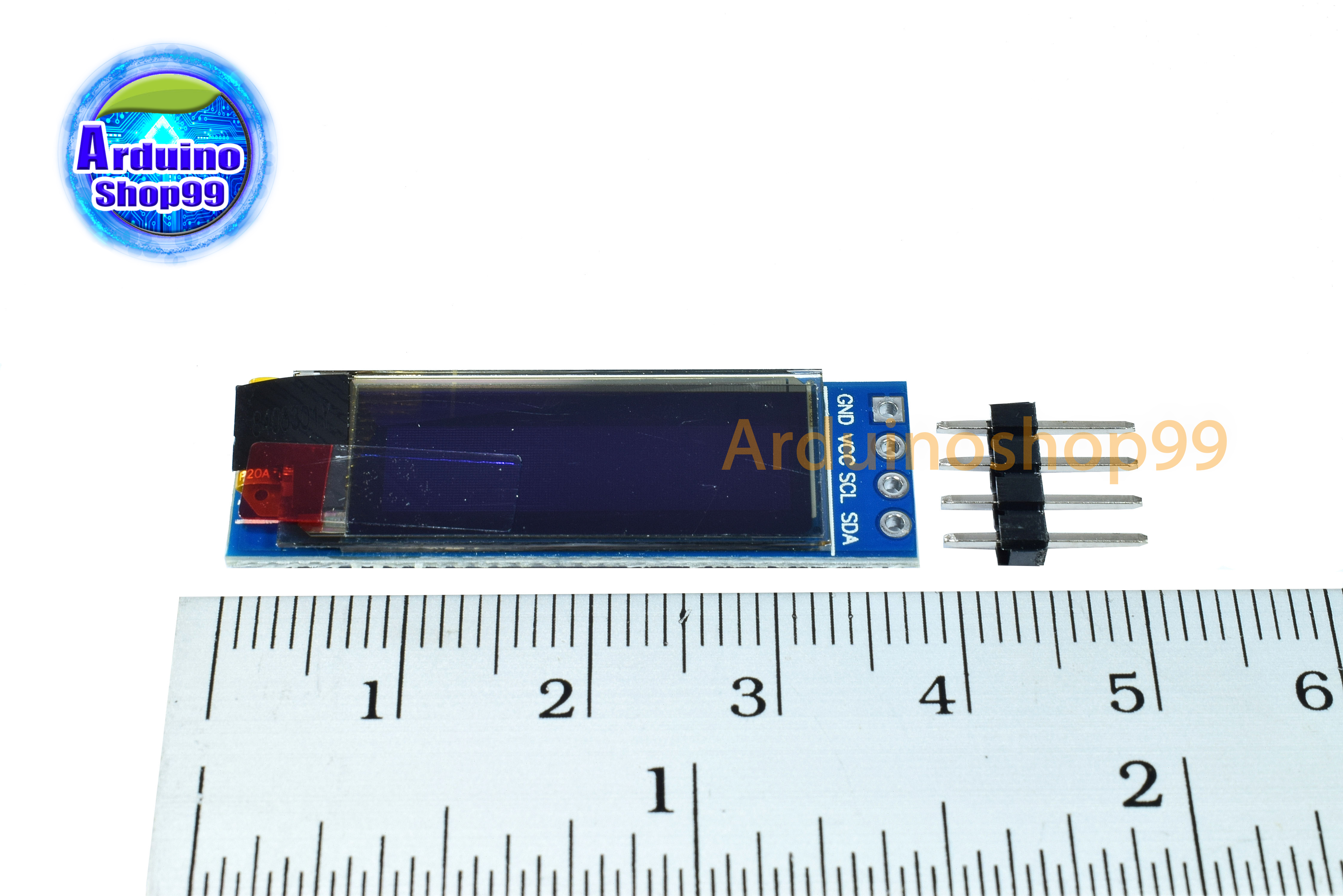 จอแสดงผล OLED ขนาด 0.91 นิ้ว แบบ I2C สีน้ำเงิน