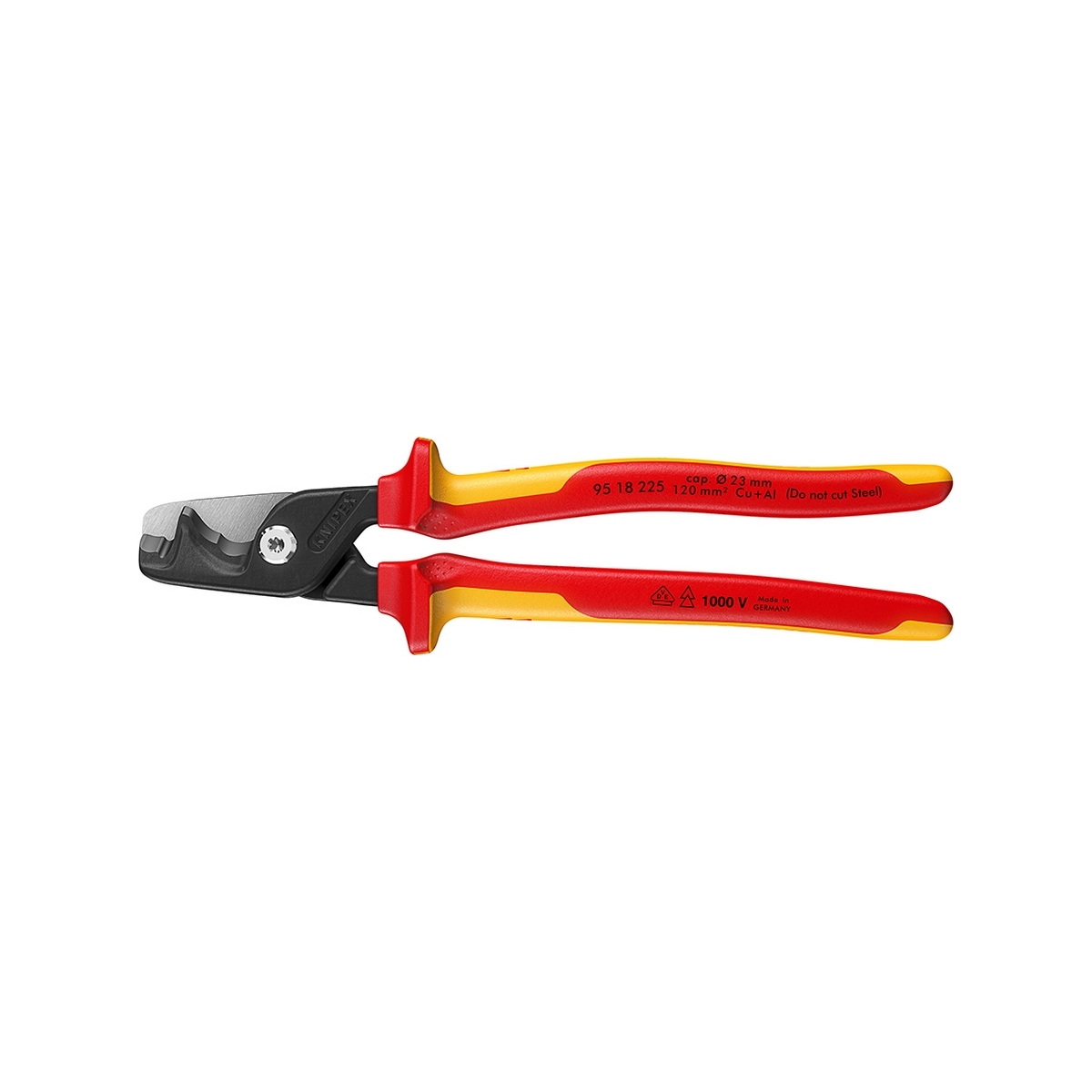 KNIPEX 95 18 225 กรรไกรตัดสายไฟขนาด XL รุ่น StepCut ป้องกันกระแสไฟ 1000V